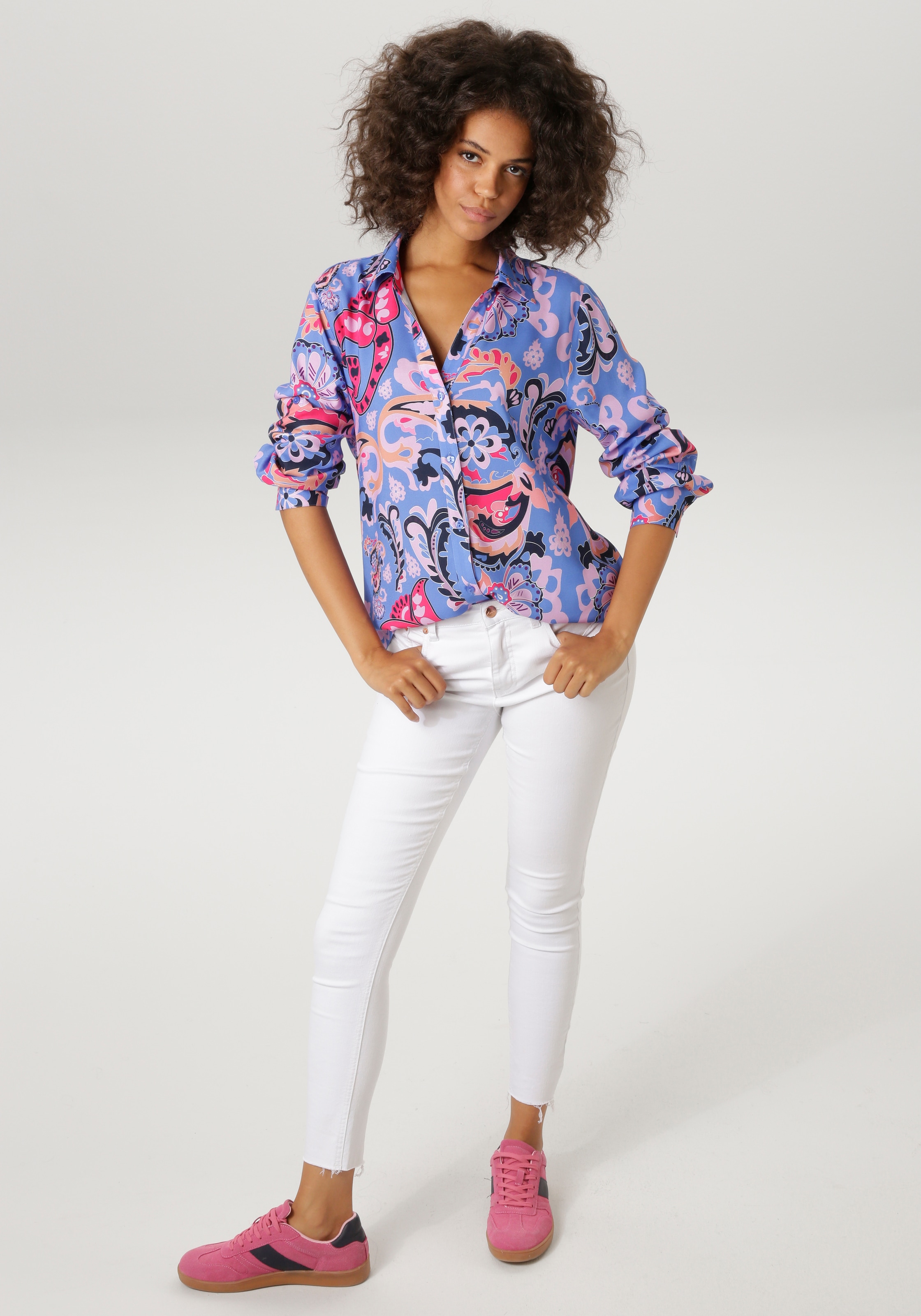 Aniston CASUAL Hemdbluse mit farbenfrohem, grafischen Druck - NEUE KOLLEKTION