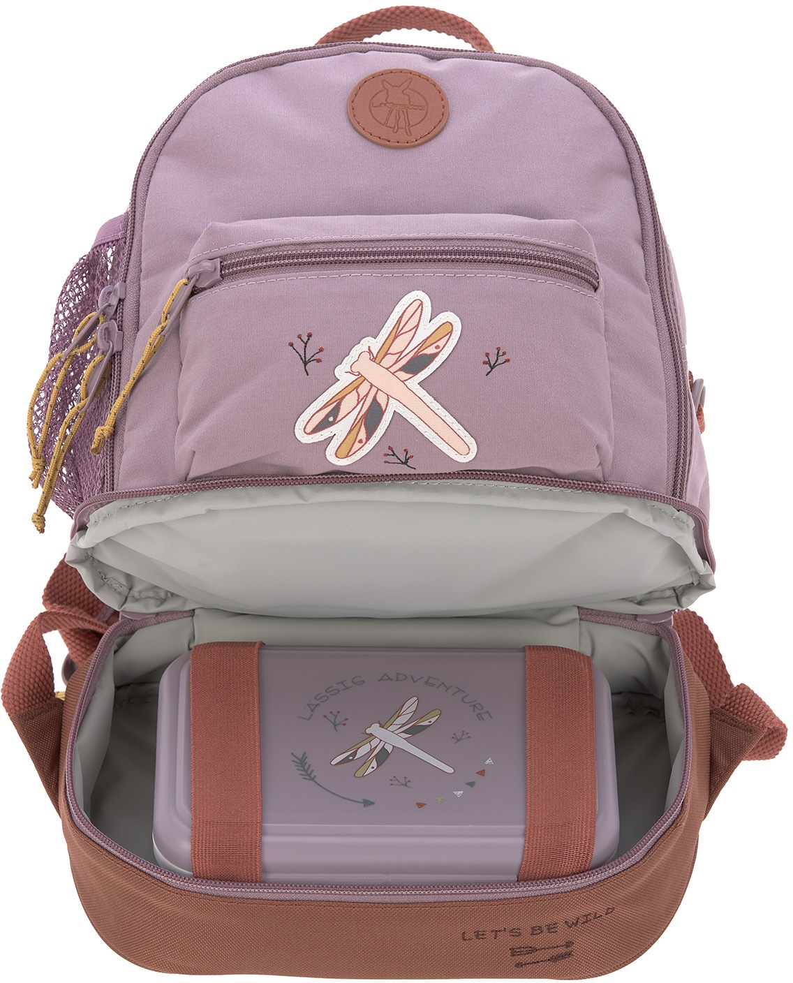 LÄSSIG Kinderrucksack »Adventure, vegan auf Rechnung PETA-approved bestellen Mini Backpack«, Dragonfly, Flächen, Floureszierende