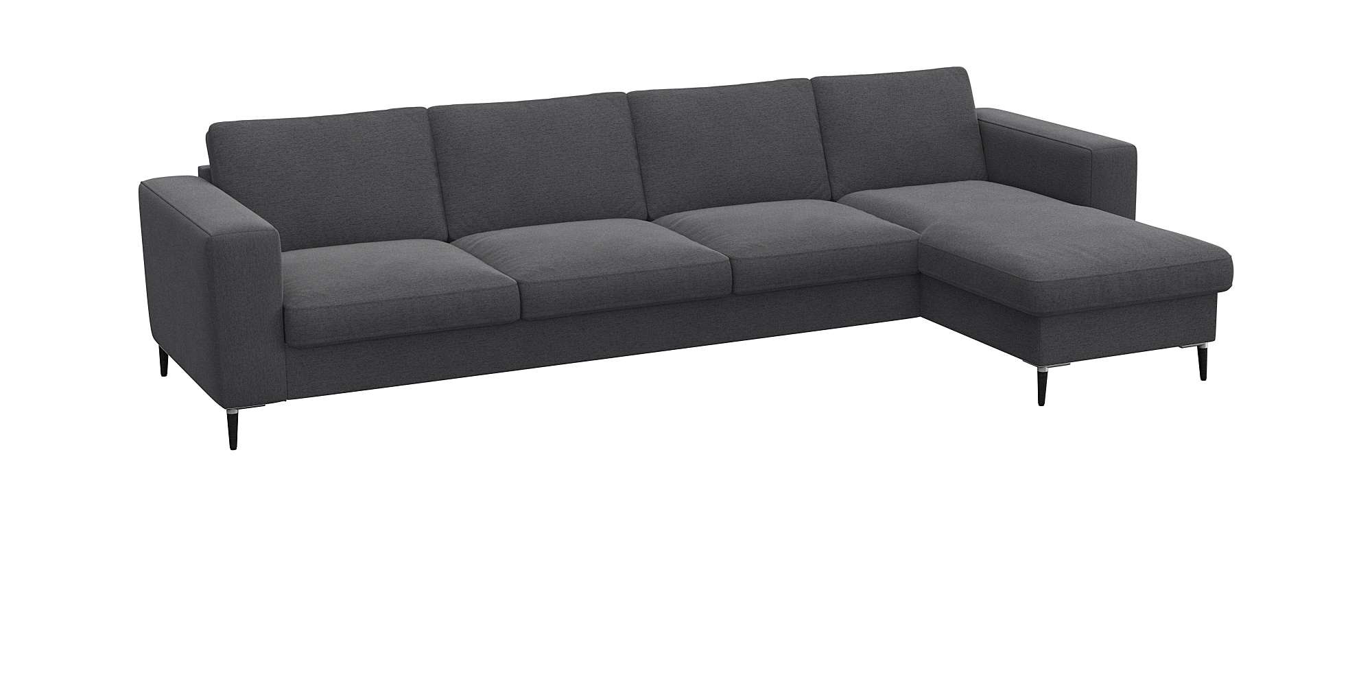 FLEXLUX Ecksofa »Fiore, super Sitzkomfort durch Kaltschaum im Sitz, L-Form«, breite Armlehnen, Füße Alu+schwarz