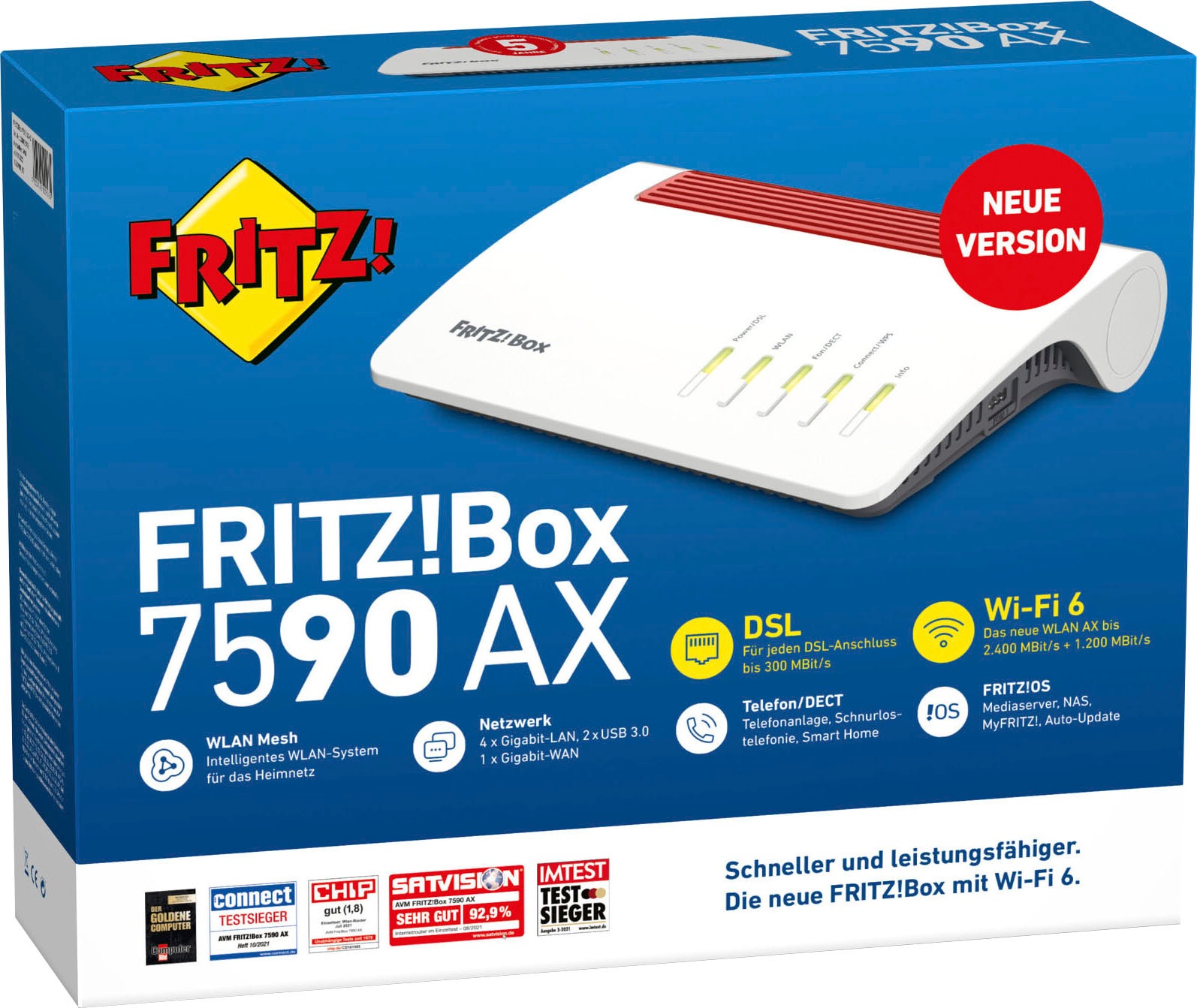 AVM WLAN-Router »FRITZ!Box 7590 AX ohne ISDN-S0-Port«, (1 St.)