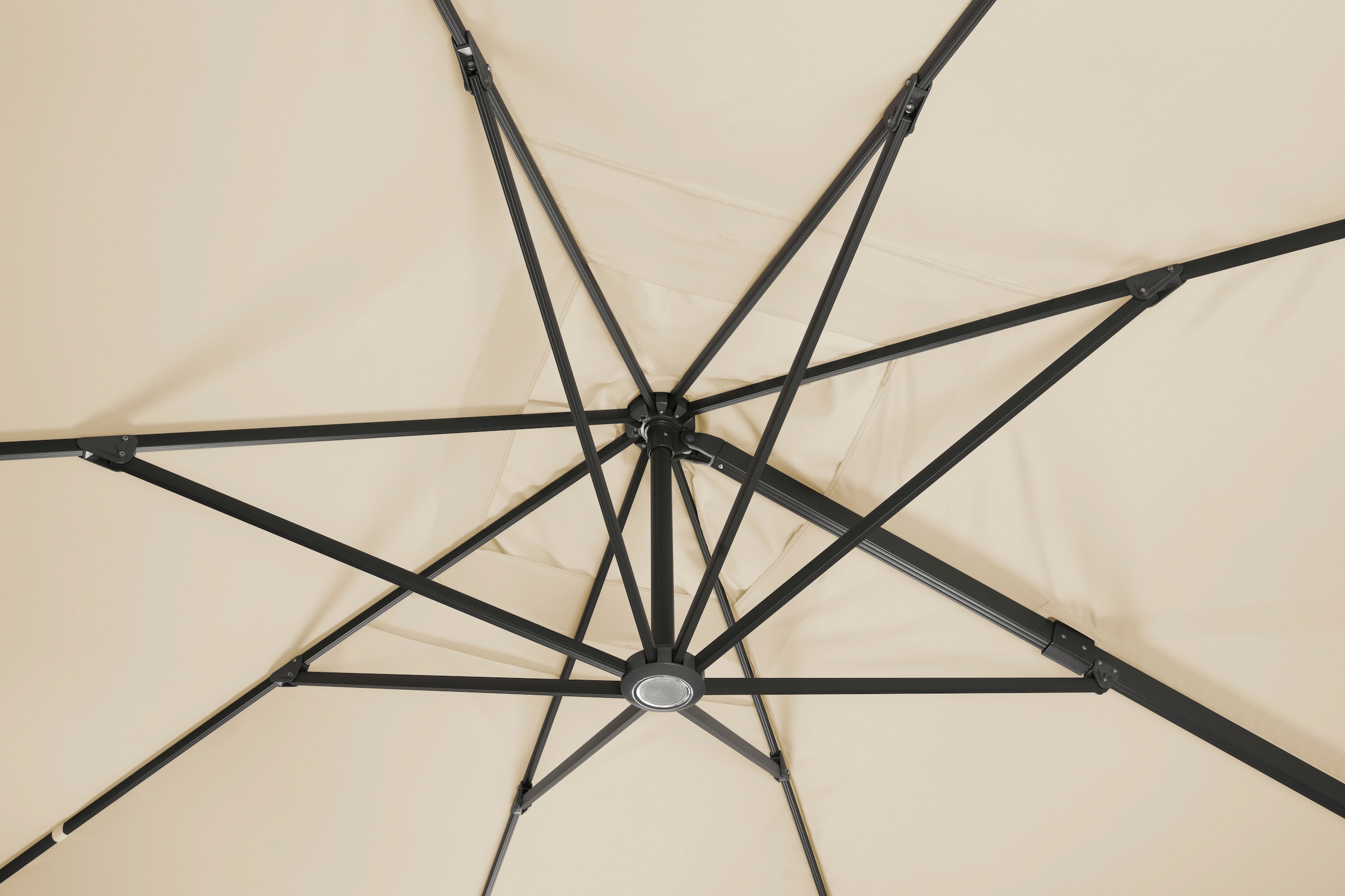 Schneider Schirme Ampelschirm »Rhodos Grande«, Durchmesser 400 cm, natur, rund, ohne Wegeplatten