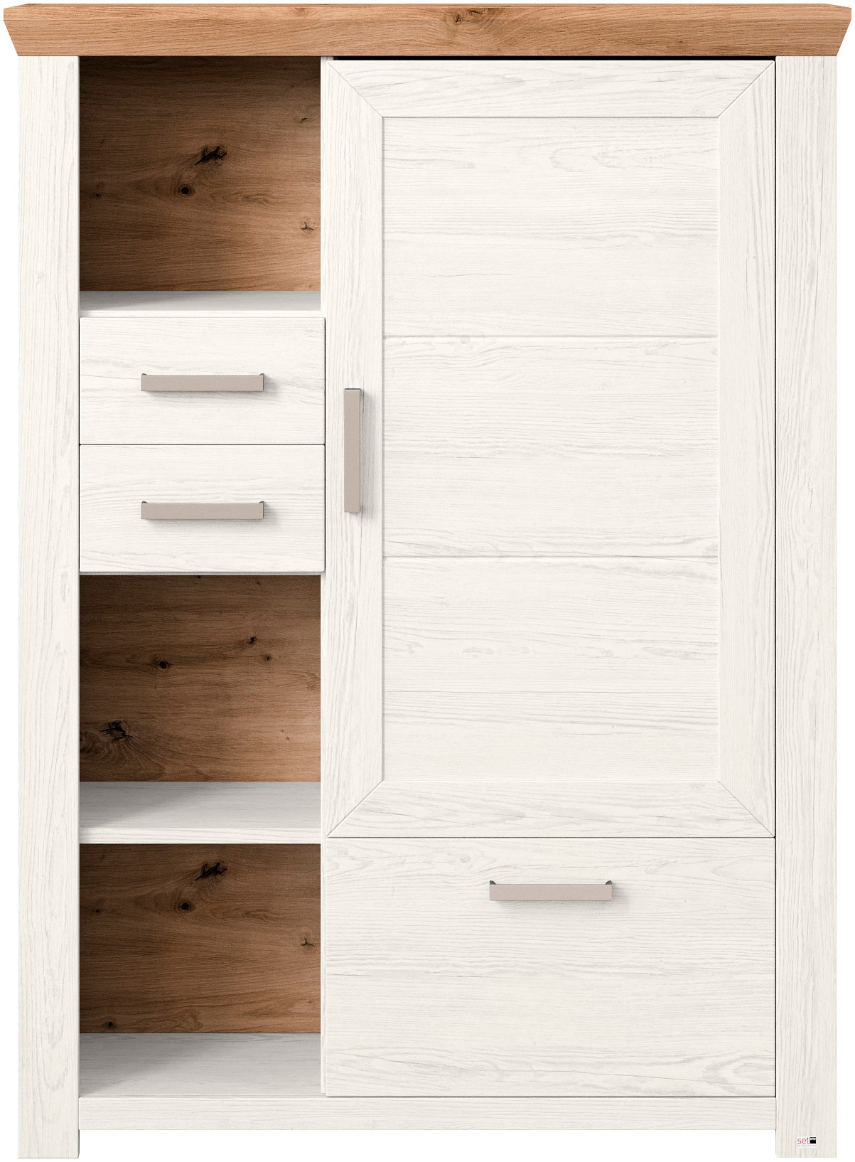 set one by Musterring Highboard »York«, Typ 25 und 26, in 3 Farbvarianten, Beleuchtung optional, Breite 105 cm
