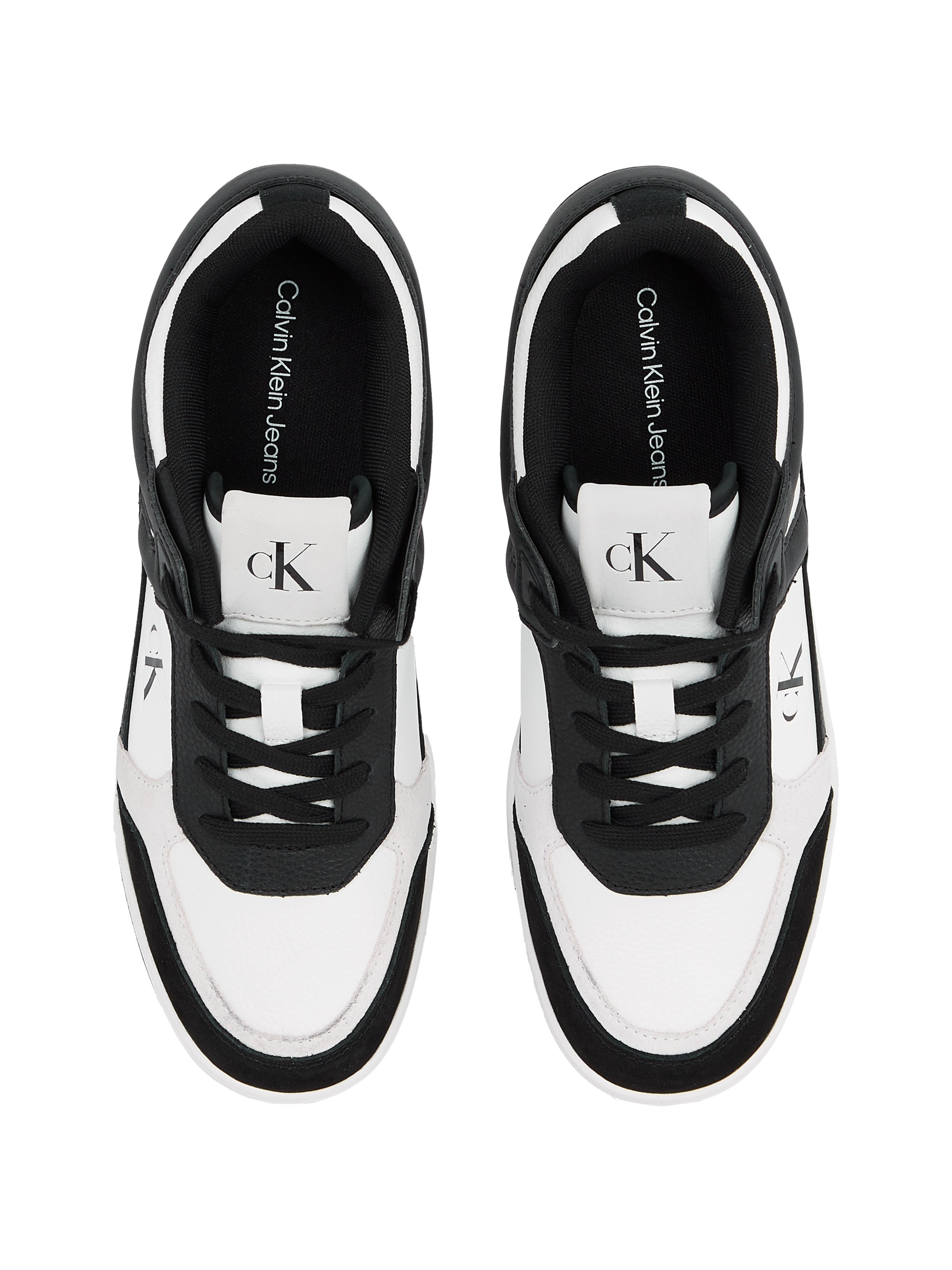 Calvin Klein Jeans Sneaker »BASKET CUP LOW LACEUP LTH MIX«, Basket-Sneaker, Schnürschuh, Halbschuh, Freizeitschuh mit CK Logo