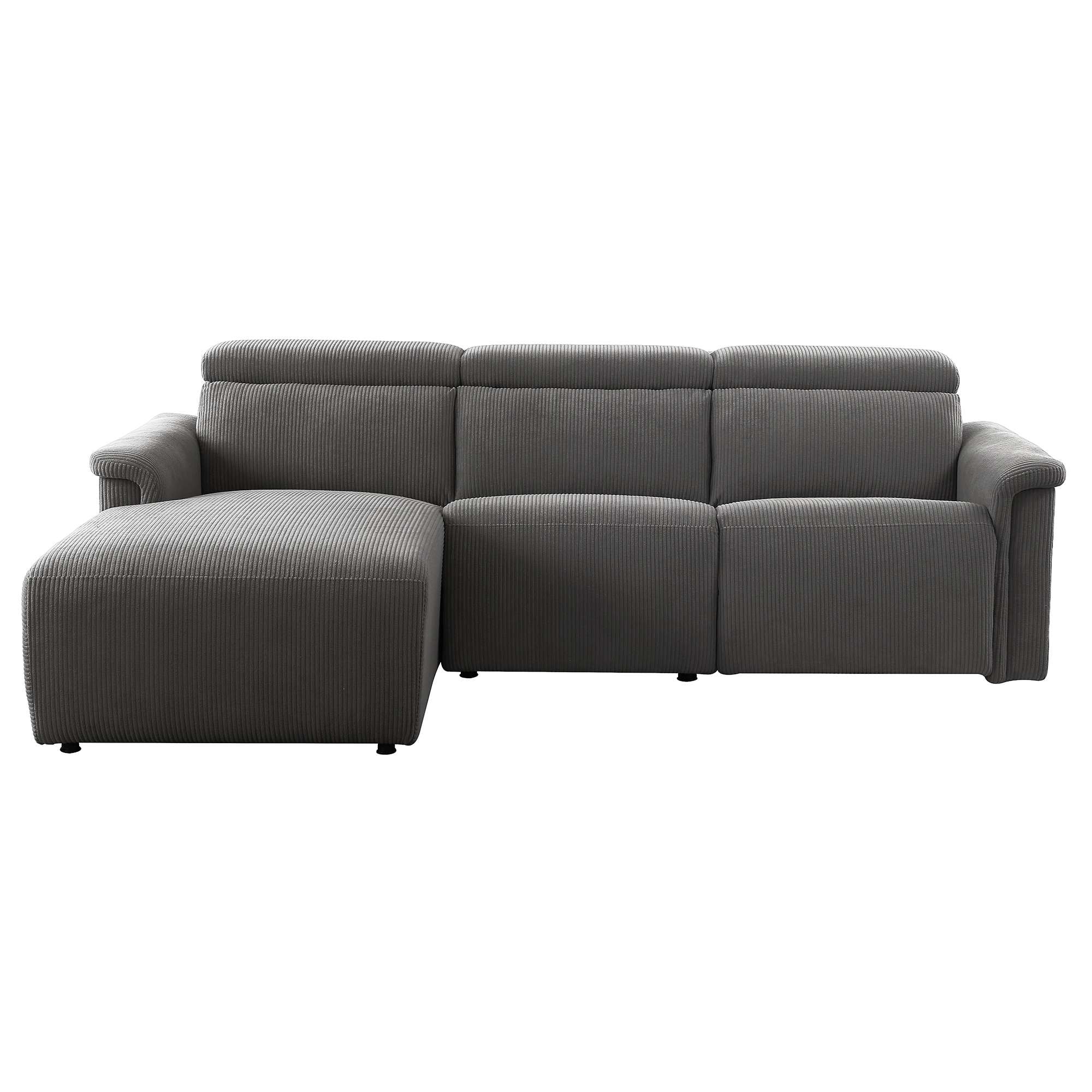 OTTO home Ecksofa »LUND Cord, L-Form, 258cm, man. o. elektr. Relaxfunktion (mit USB-A/C)« USB-A/C bei elektrischer Variante und Kopfteilverstellung