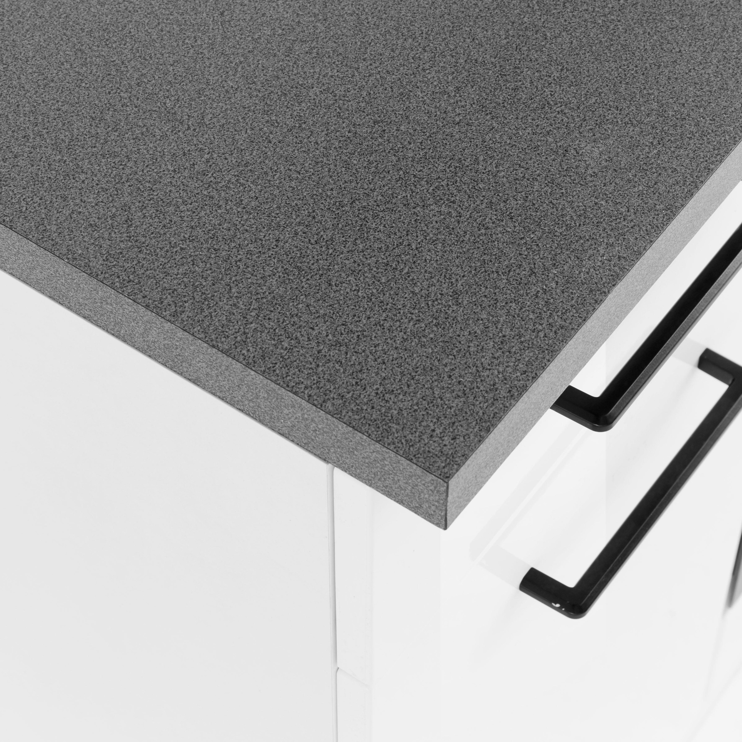 KOCHSTATION Küchenzeile »KS-Tulsa« mit E-Geräten, Breite 300 cm, schwarze Metallgriffe, MDF Fronten