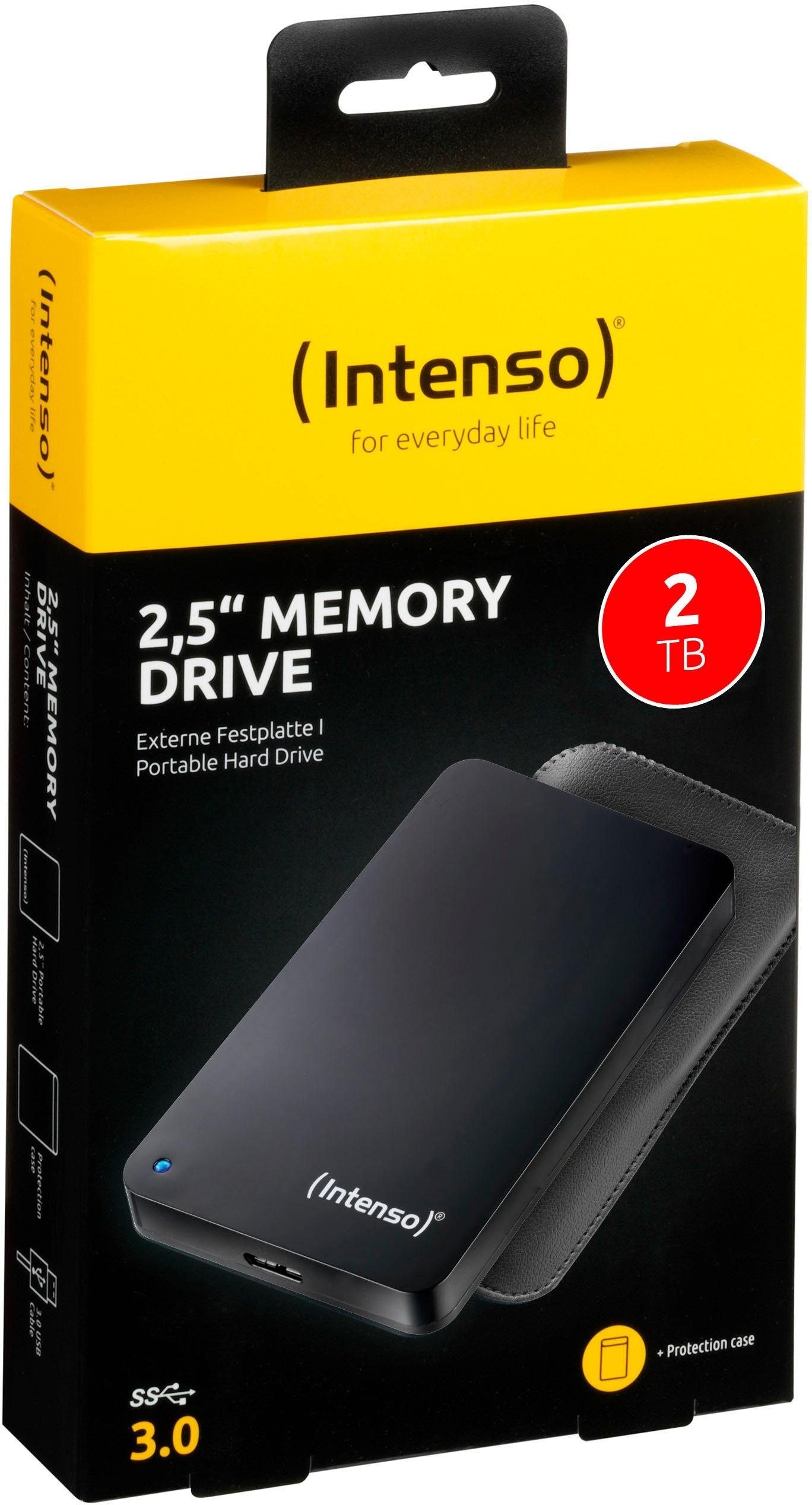 Intenso externe HDD-Festplatte »Memory Drive«, 2,5 Zoll, Anschluss USB 3.0, inkl. Tasche