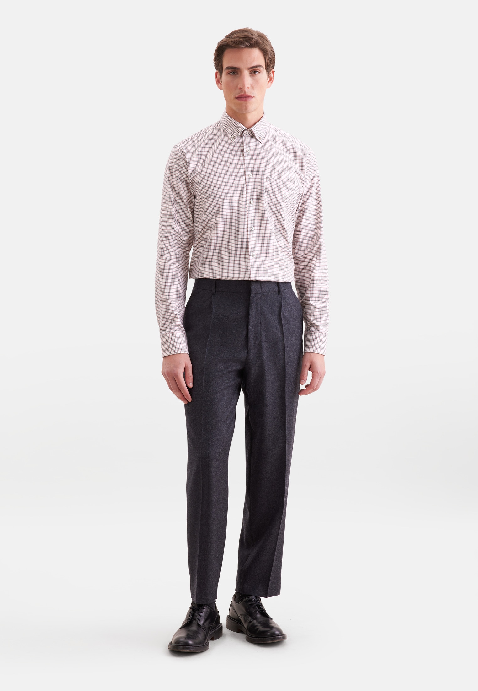 seidensticker Flanellhemd »Schwarze Rose« Regular 1/1 Button-Down-Kragen Karo