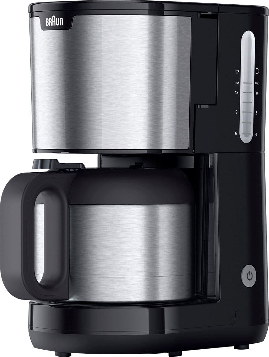 Braun Filterkaffeemaschine »PurShine KF1505 mit Kaffeekanne, 3 Jahren Garantie 1,2 l BK«, XXL Papierfilter, schwarz Thermokanne