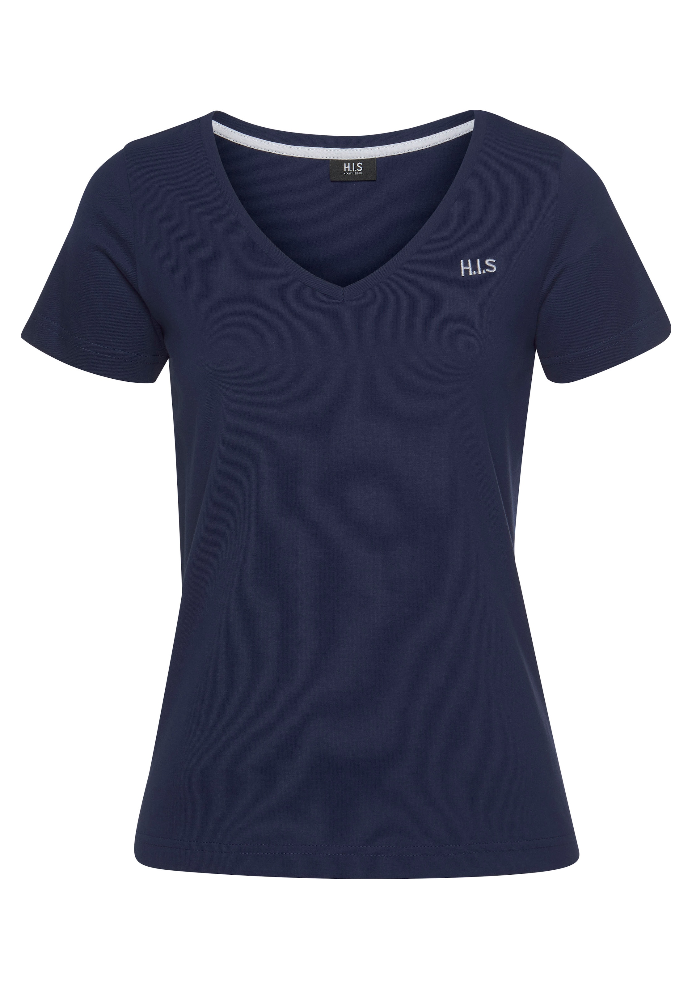 H.I.S T-Shirt »Essential-Basics«, (Spar-Set, 3er-Pack), hüftlange Passform, figurumspielender Schnitt, aus 100% Baumwolle
