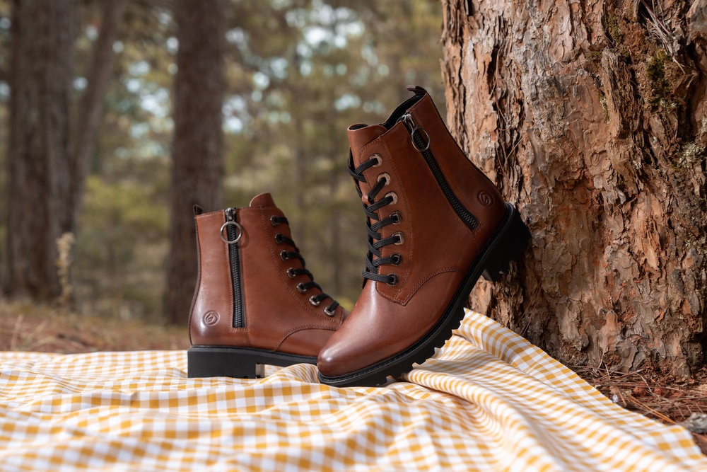 Remonte Schnürstiefelette  Blockabsatz, Stiefelette, Schnürboots, im modischen Used Look