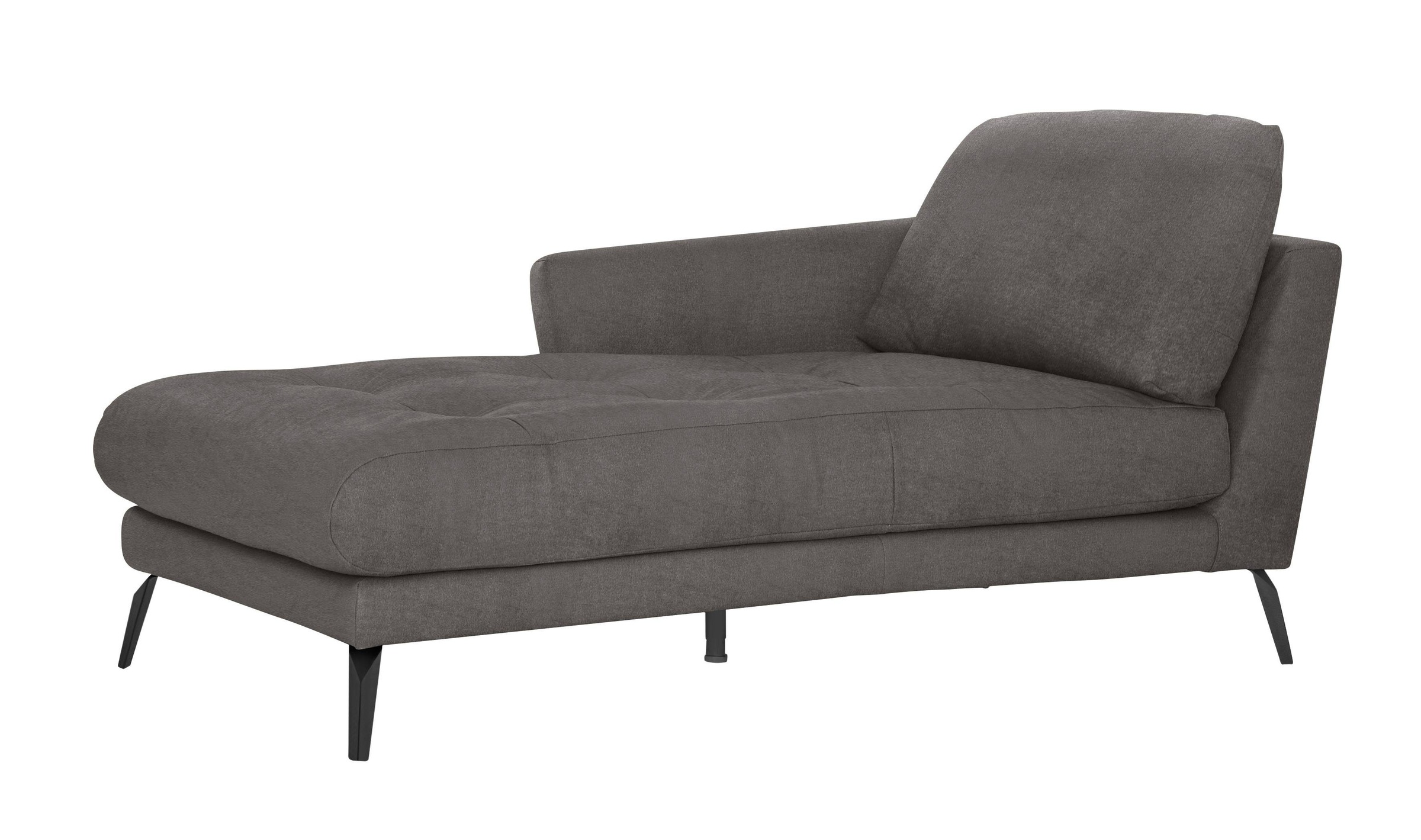 W.SCHILLIG Chaiselongue »softy«, mit dekorativer Heftung im Sitz, Füße schwarz pulverbeschichtet