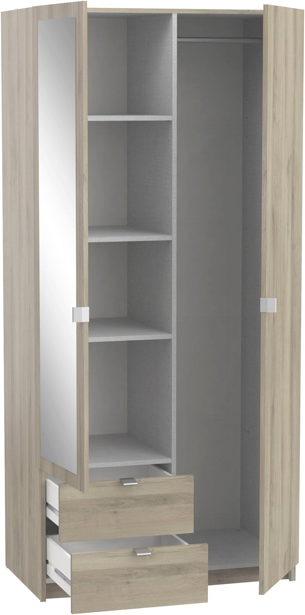 Demeyere GROUP Kleiderschrank »Mellie« SCHRANK 2-TUERIG 1 SPIEGEL  2 SCHUBLADEN