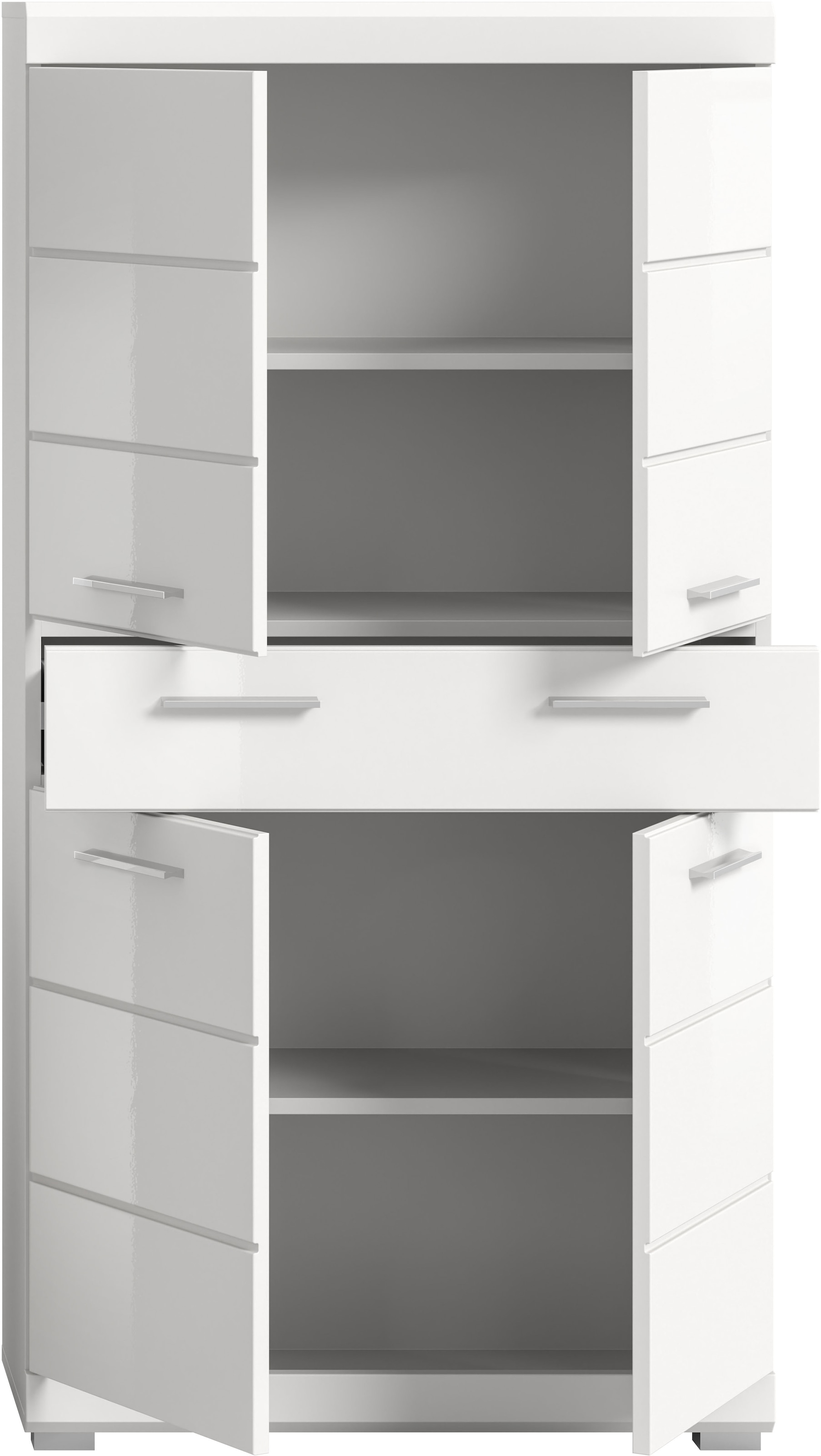 welltime Midischrank »SIENA, Breite 74cm, 4 Türen, 1 Schubkasten, 4 Fächer, MDF-Front« TOPSELLER!,  in verschiedenen Farben erhältlich, Badmöbel, Badschrank, Schrank, Bad