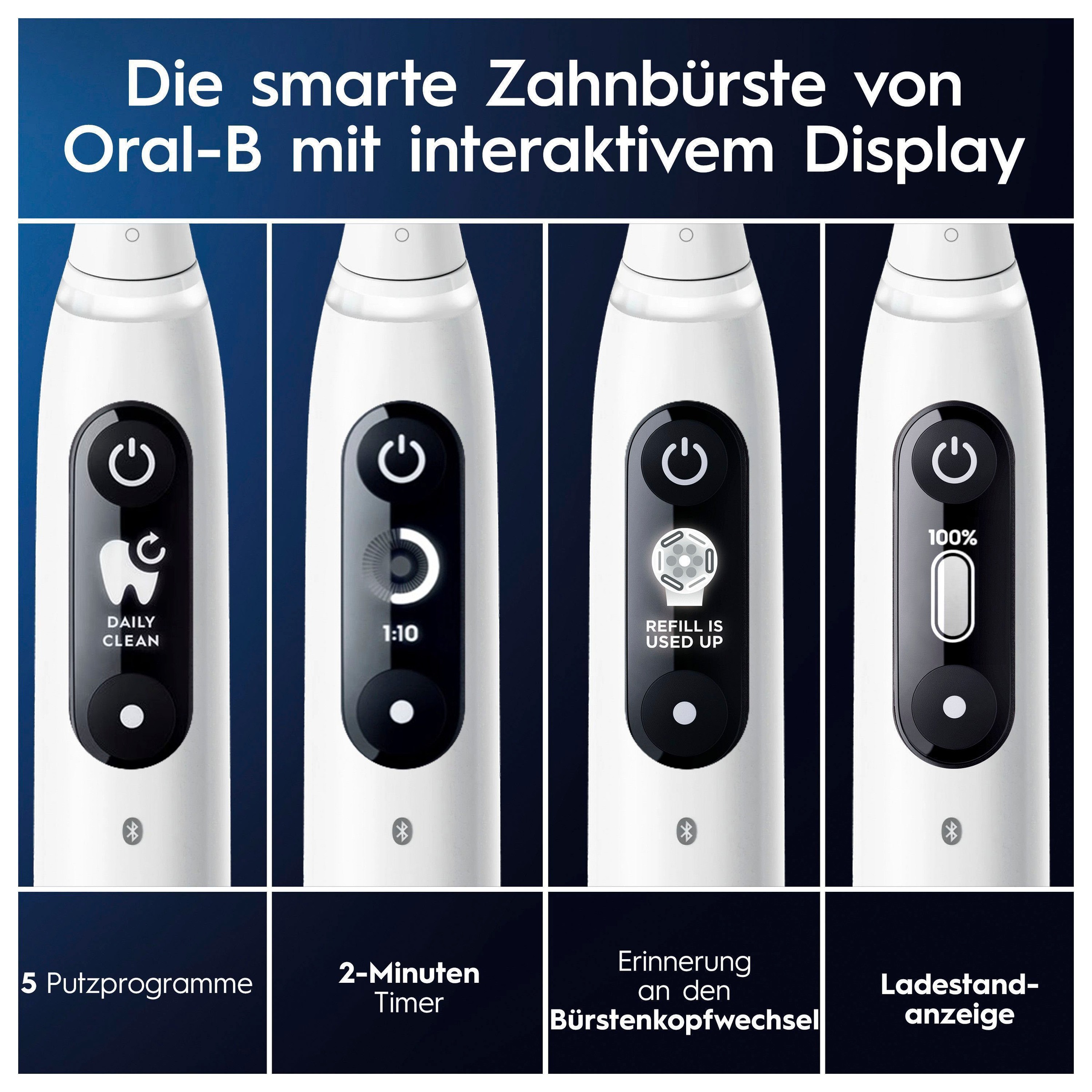 Oral-B Elektrische 7«, 2 Display, mit St. XXL Jahren »iO Putzmodi, Aufsteckbürsten, Garantie 3 Reiseetui Magnet-Technologie, Zahnbürste 5 mit