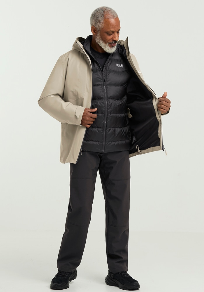 Jack Wolfskin 3-in-1-Funktionsjacke »ICECAPE 3IN1 DOWN JKT M RDS« mit Kapuze