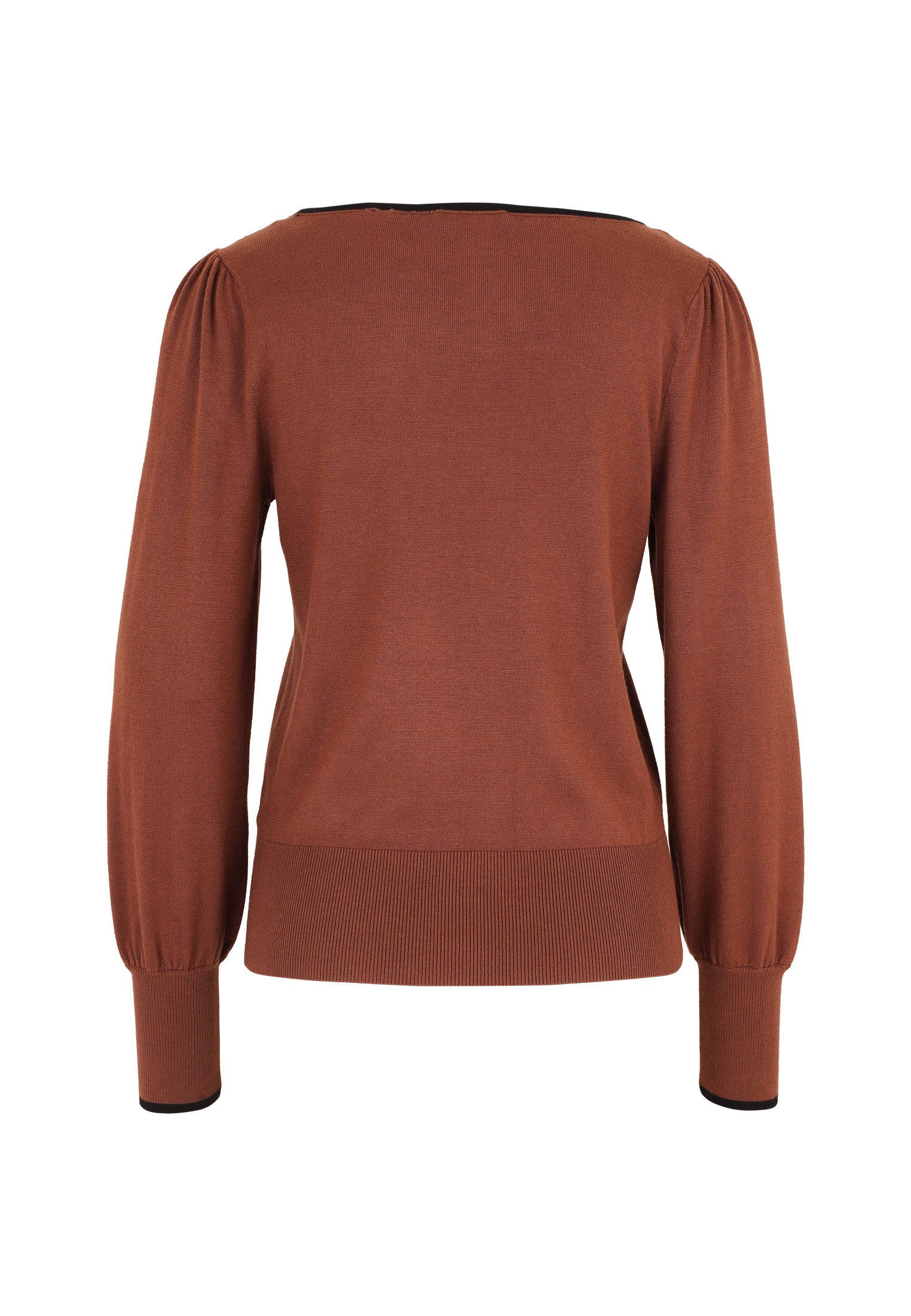 Zero Rundhalspullover »Feinstrickpullover mit Kontrastpaspel«