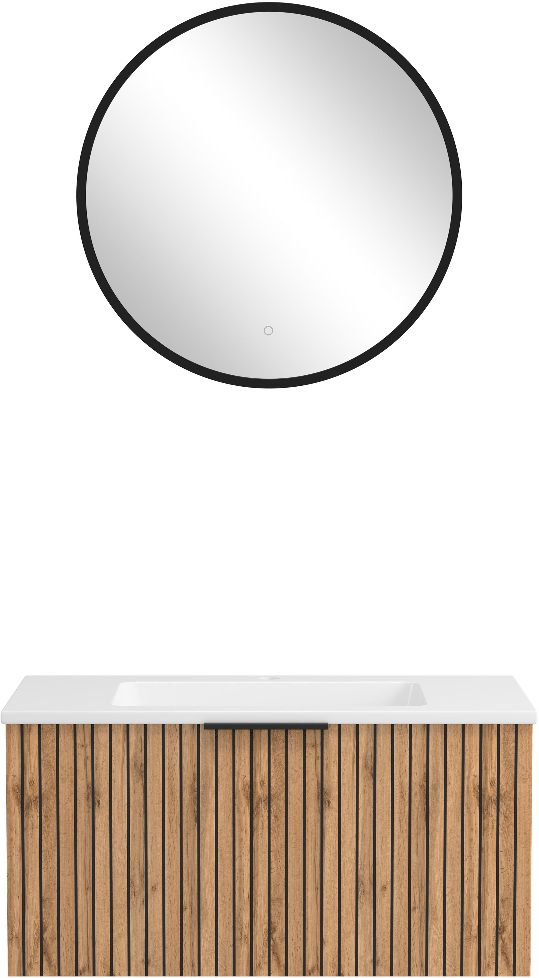 welltime Badmöbel-Set »Welltime, Carlton Waschtisch-Set, 80 oder 120 cm, gestreift«, (2 St.)