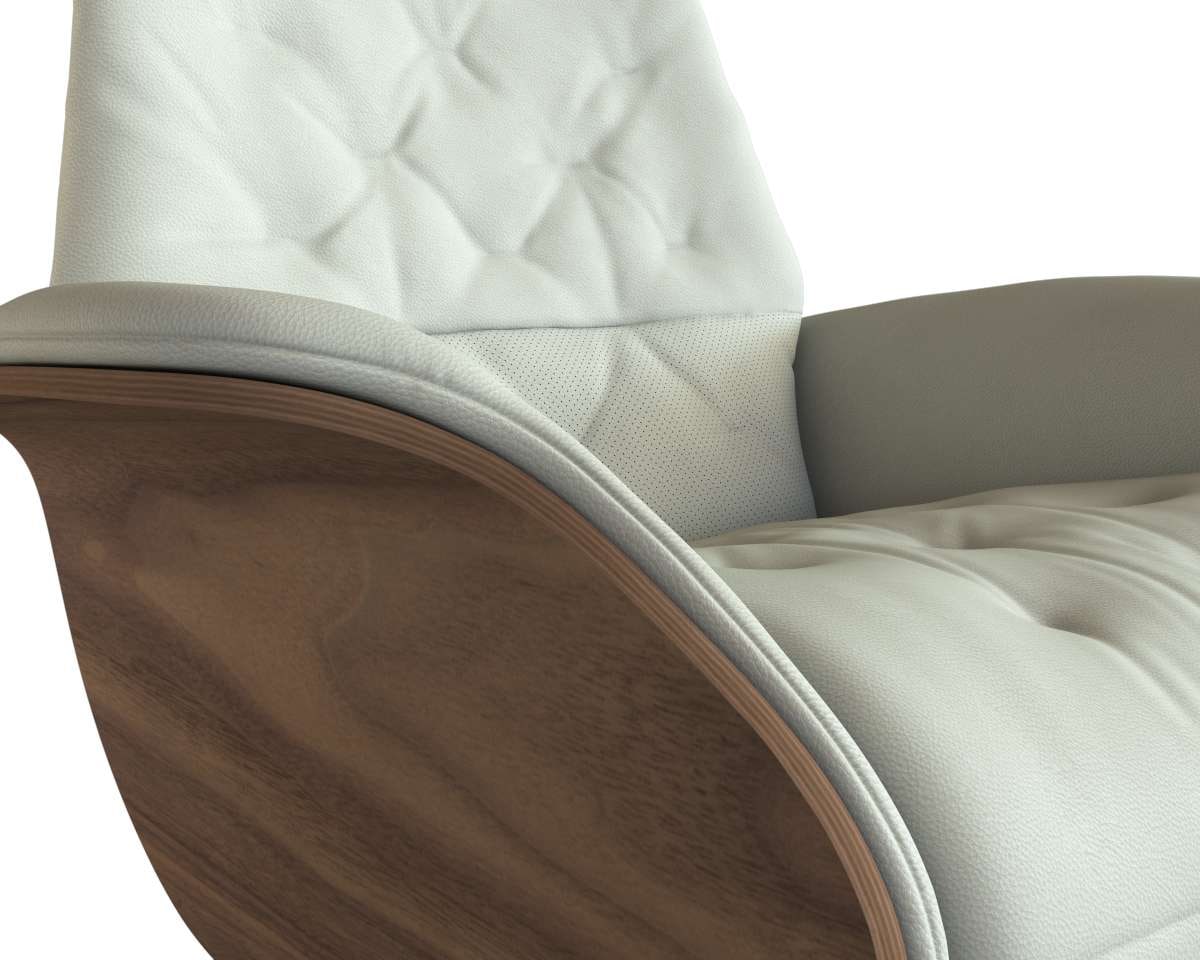 FLEXLUX Relaxsessel »Volden elektrischer Funktionsessel«, Größe M, Rücken & Fußteil elektrisch, Akku, Arml. Walnuss, Fuß Alu