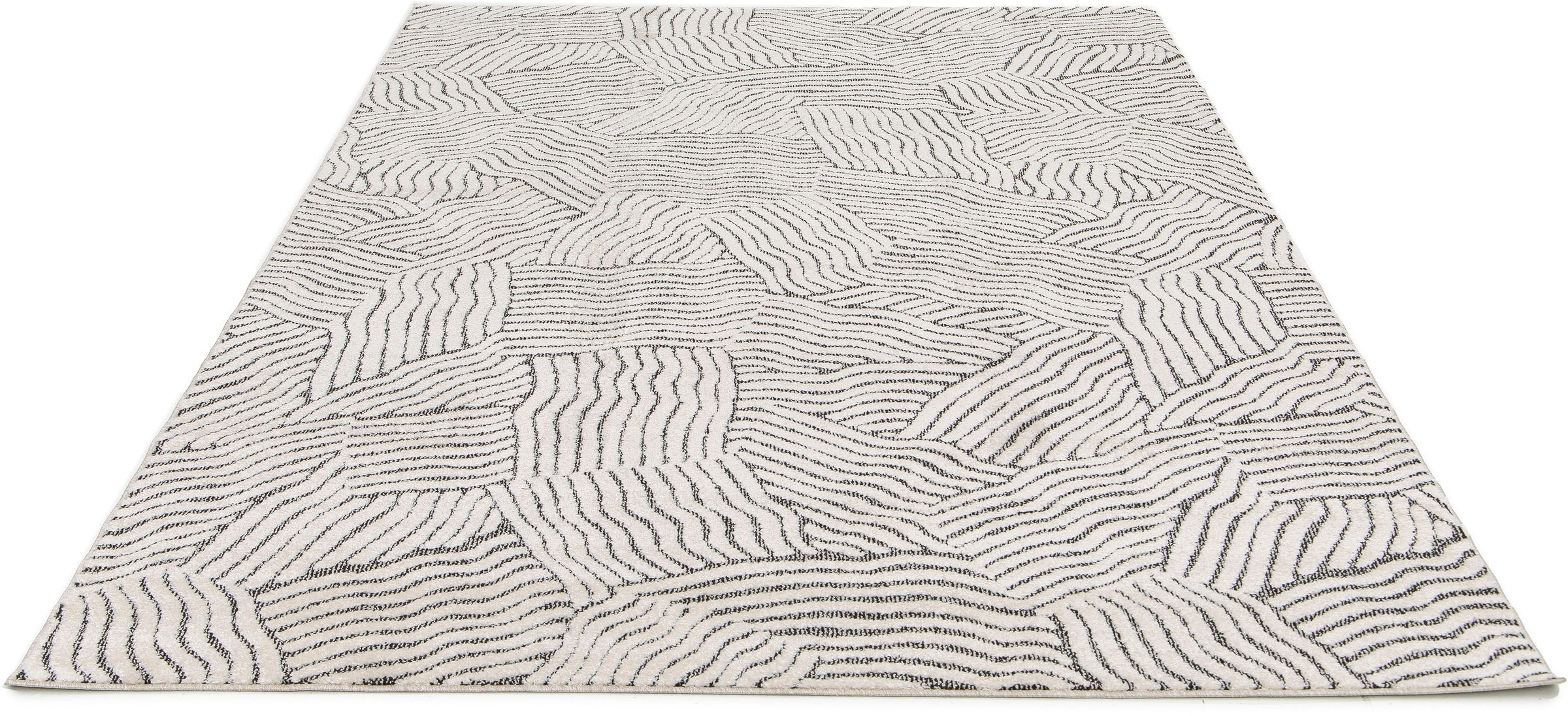 OTTO home Teppich »Segovia, Supersoft, 3D- Design, weiche Haptik, modernes Design« rechteckig 9 mm Höhe Hoch-Tief-Struktur, Wohnzimmer, Esszimmer, Schlafzimmer