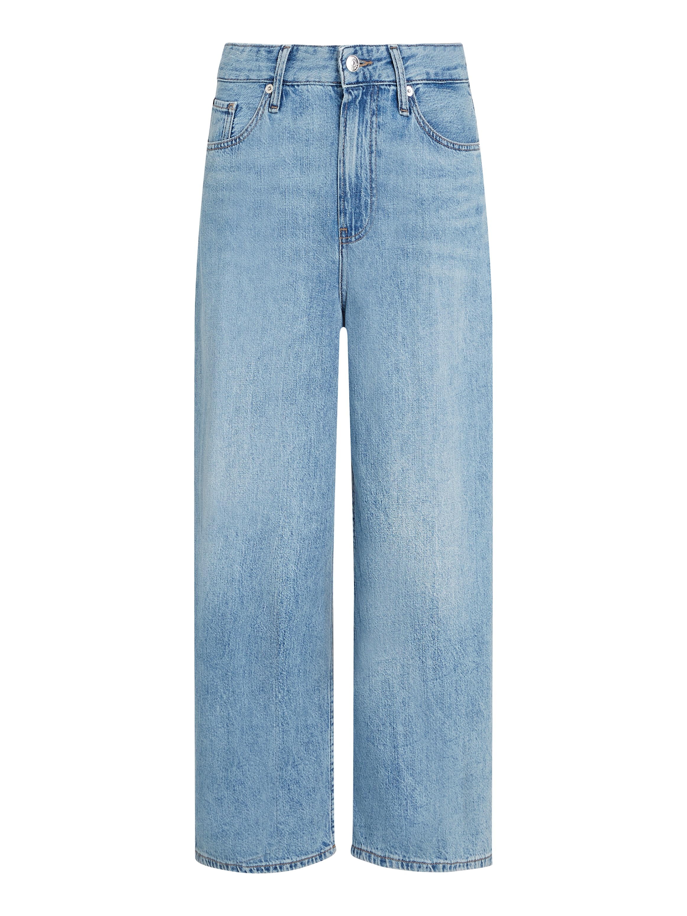 Tommy Hilfiger Weite Jeans »Wide Leg High Waist«, mit Logo-Badge, in blauer Waschung