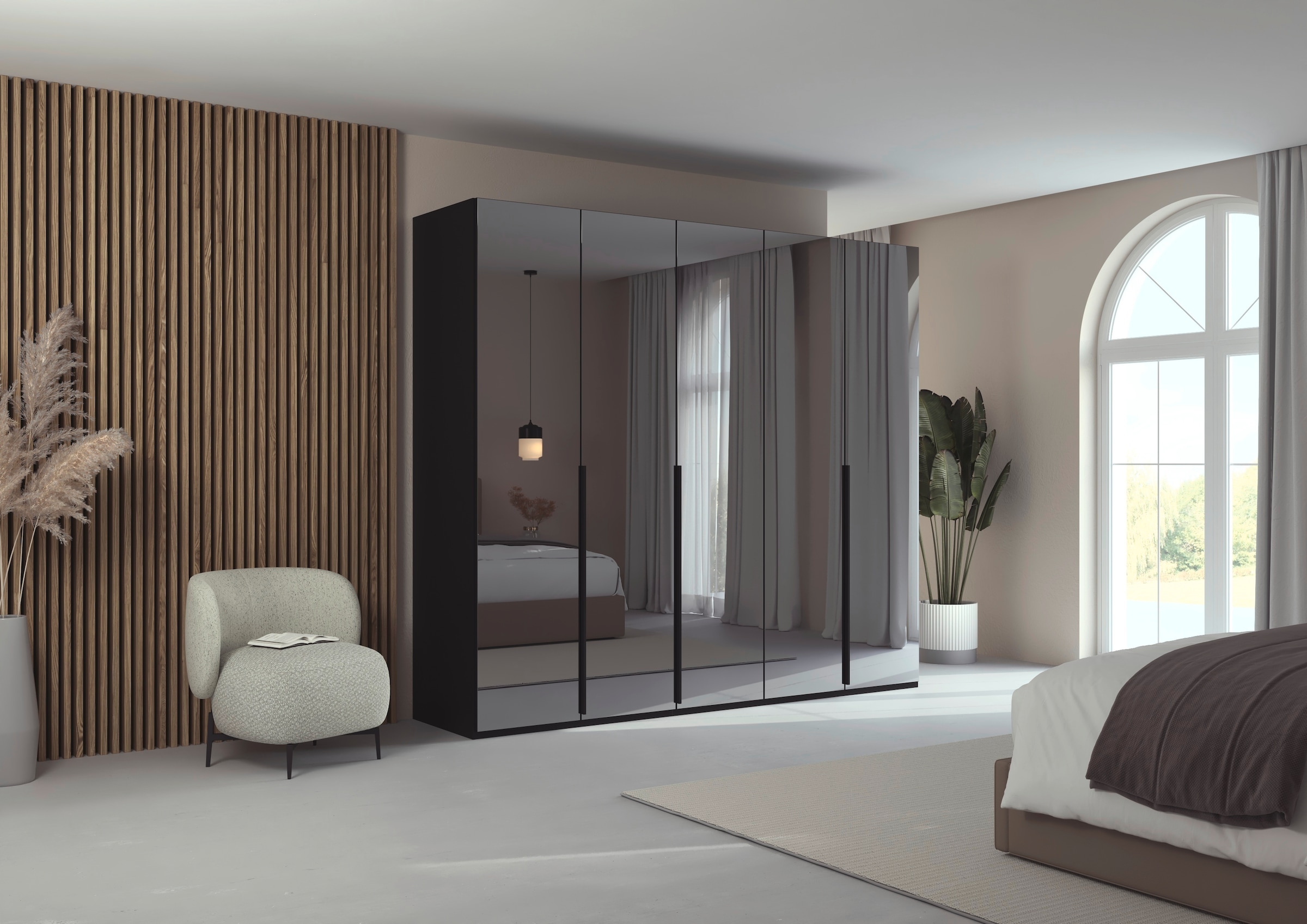 LeGer Home by Lena Gercke Kleiderschrank »Schrank Garderobe Ankleide Schlafzimmer Flur Serina«, (in 3 verschiedenen Ausstattungen BASIC/CLASSIC/PREMIUM), in 6 Breiten (101 - 401 cm) mit Front Glas oder Dekor MADE IN GERMANY