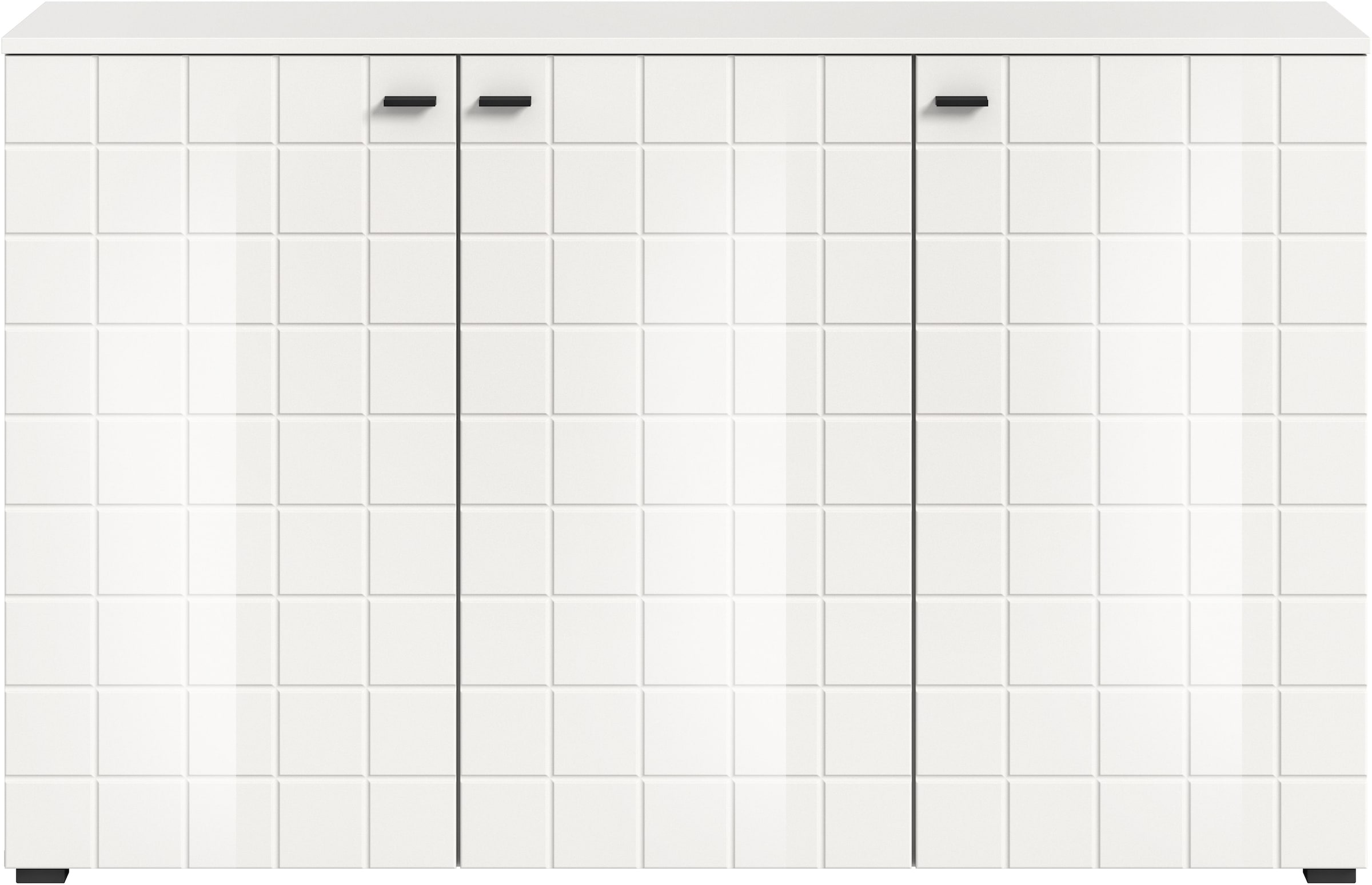 INOSIGN Sideboard »Gora, Breite 138 cm, gefräste Front in Waffeloptik hochglanz«, Kommode, Schrank, Anrichte