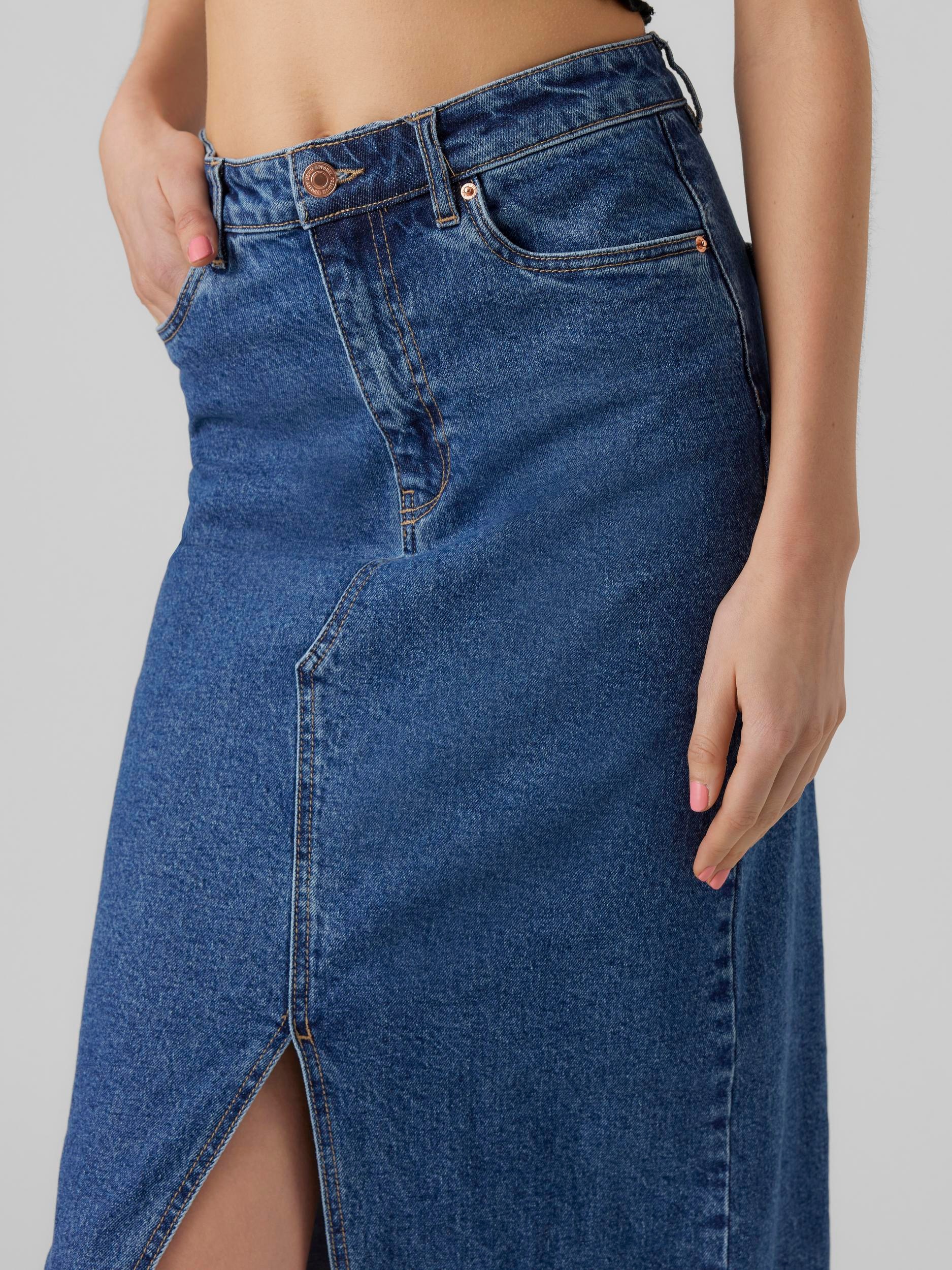 Vero Moda Maxirock »VMVERI HR CALF DENIM SKIRT GA NOOS«