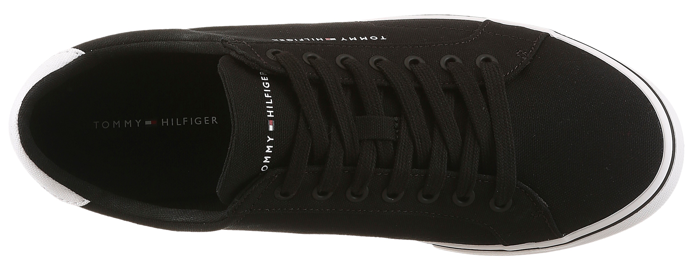 Tommy Hilfiger Sneaker »VULC CORE LONG LACE«  Freizeitschuh, Halbschuh, Schnürschuh mit Kontrastbesatz an der Ferse