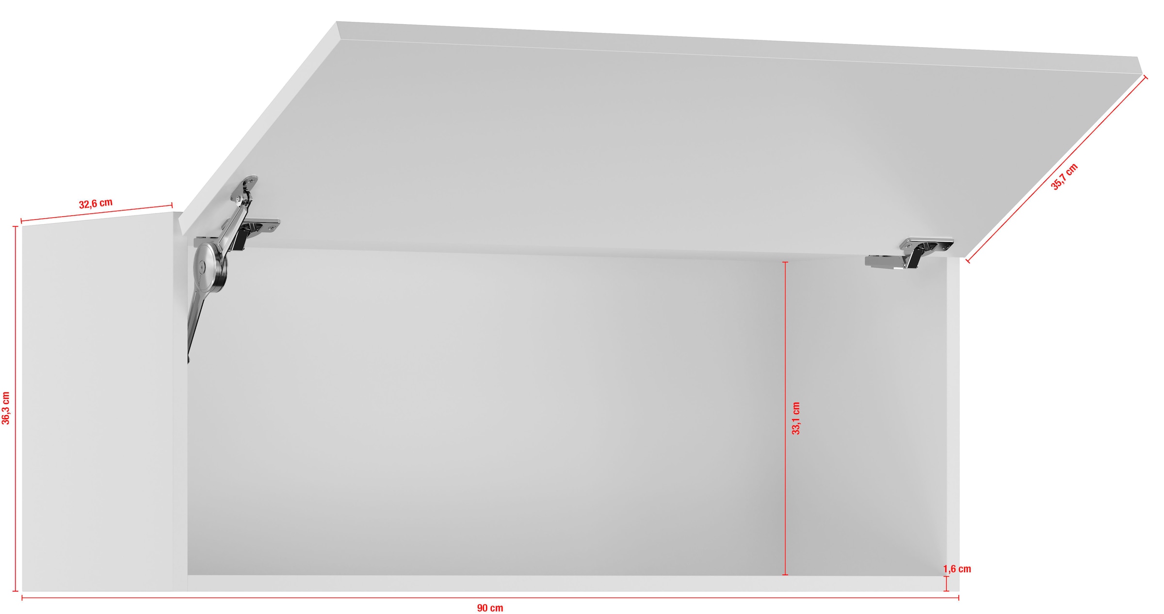 IMPULS KÜCHEN Klapphängeschrank »"Turin", Breite/Höhe: 90/35,7 cm«, vormontiert, mit Klapptür
