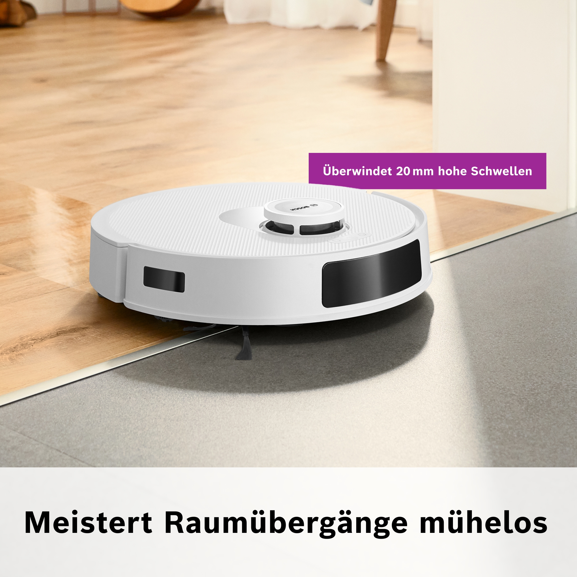 BOSCH Saugroboter »Spotless + BCRD1W, Saugroboter mit Wischfunktion, 11.000 Pa Saugkraft«, Trocken-Servicestation, Infrarot Navigation, Carbon Bürste