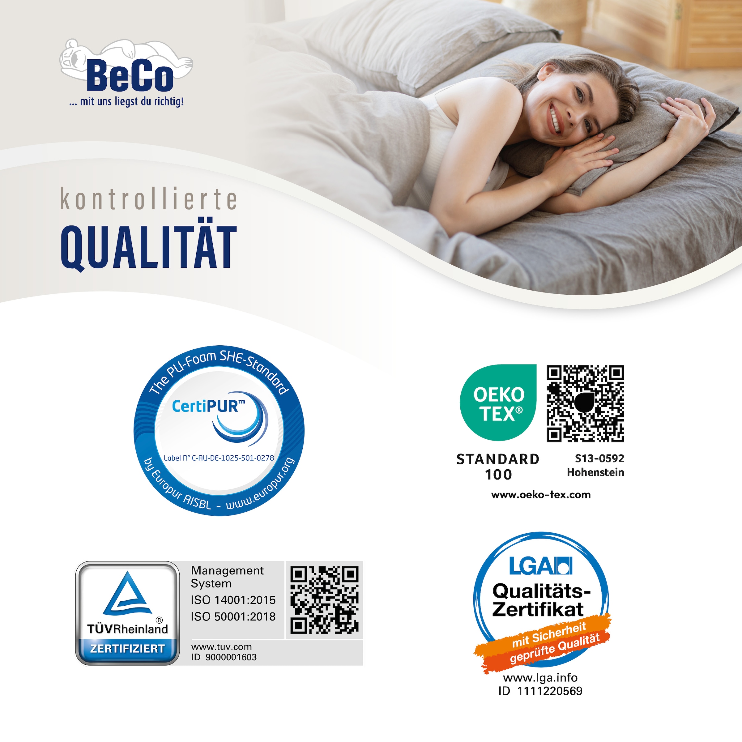 Beco Komfortschaummatratze »KS Luxus – GOLD Komfortschaummatratze mit Premiumhöhe« 27 cm hoch Raumgewicht: 30 kg/m³ 1 Stk. tlg. 27 cm Höhe, Polyesterbezug, Wendematratze, ideal auch in 140x200