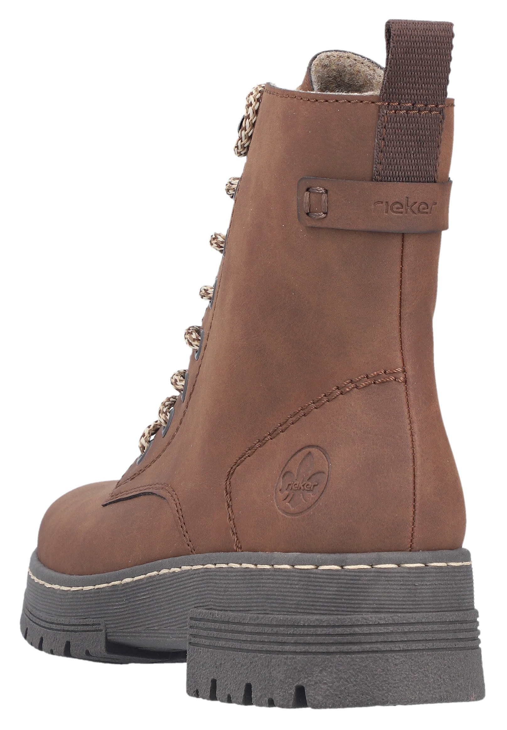 Rieker Schnürstiefelette  Schnürboots, Plateauboots, Profilsohle, mit Innenreißverschluss
