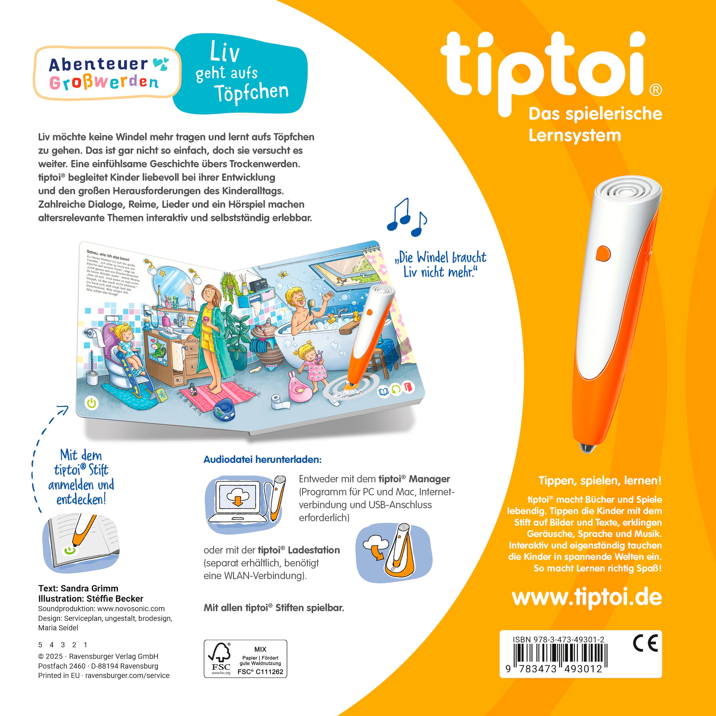 Ravensburger »tiptoi® Abenteuer Großwerden - Liv geht aufs Töpfchen« Made in Europe