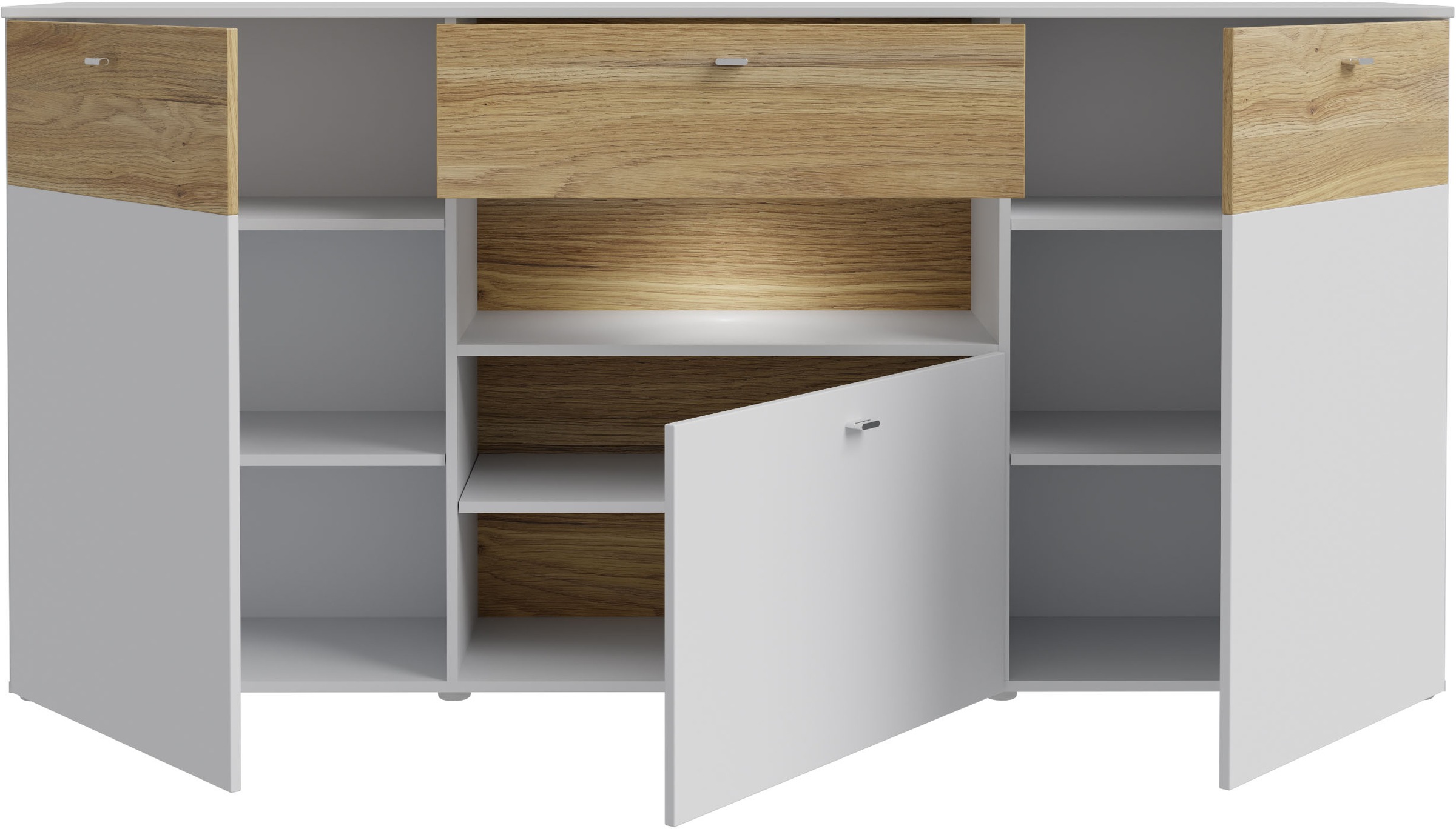 FORTE Sideboard »Como«, Kommode, Stauraumschrank, LED Beleuchtung, Soft Close, Stauraum