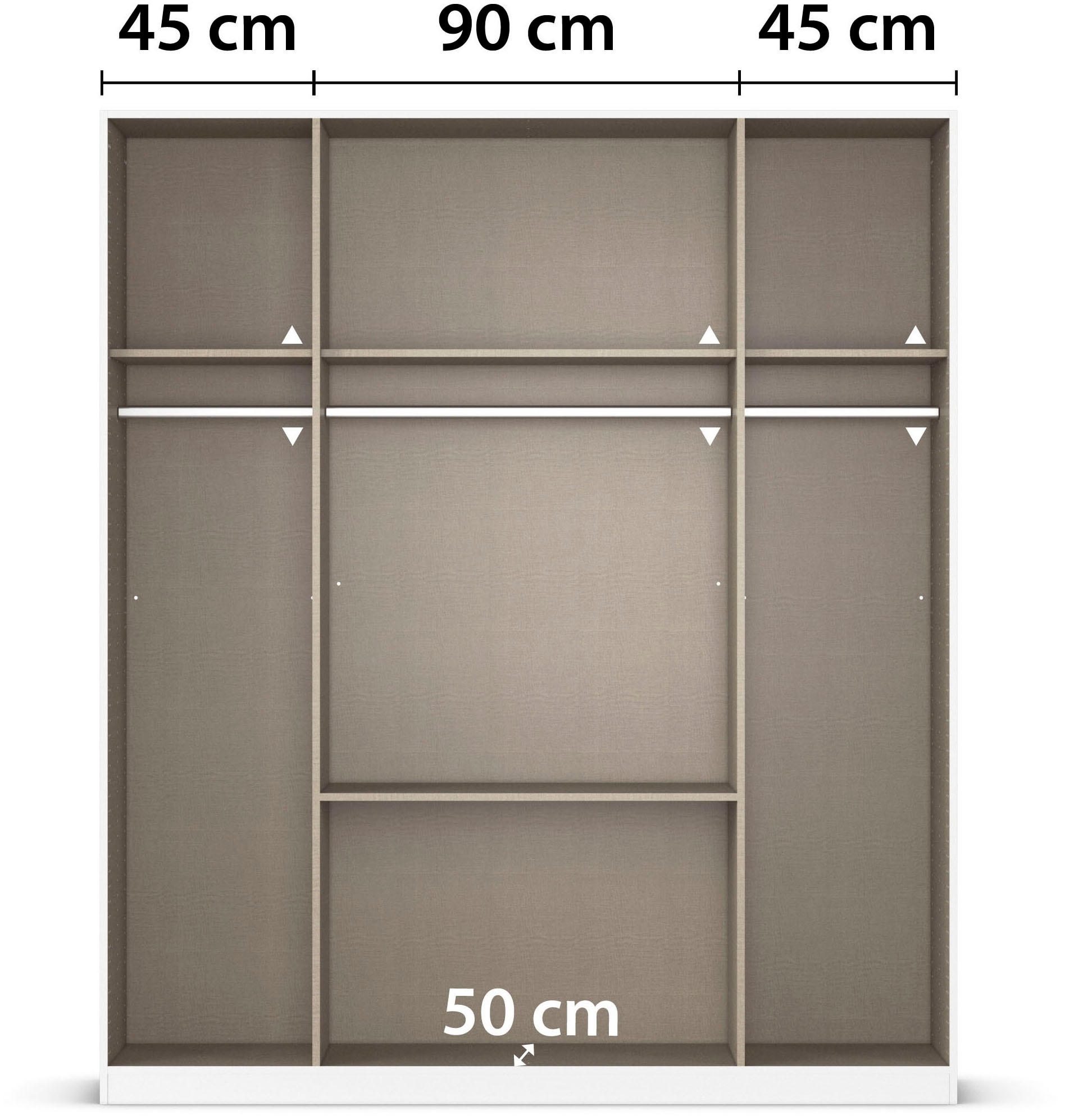 rauch Kleiderschrank »Drehtürenschrank Schrank Garderobe BURANO« mit Schubladen und Spiegelumrandung in Farbabsetzung MADE IN GERMANY