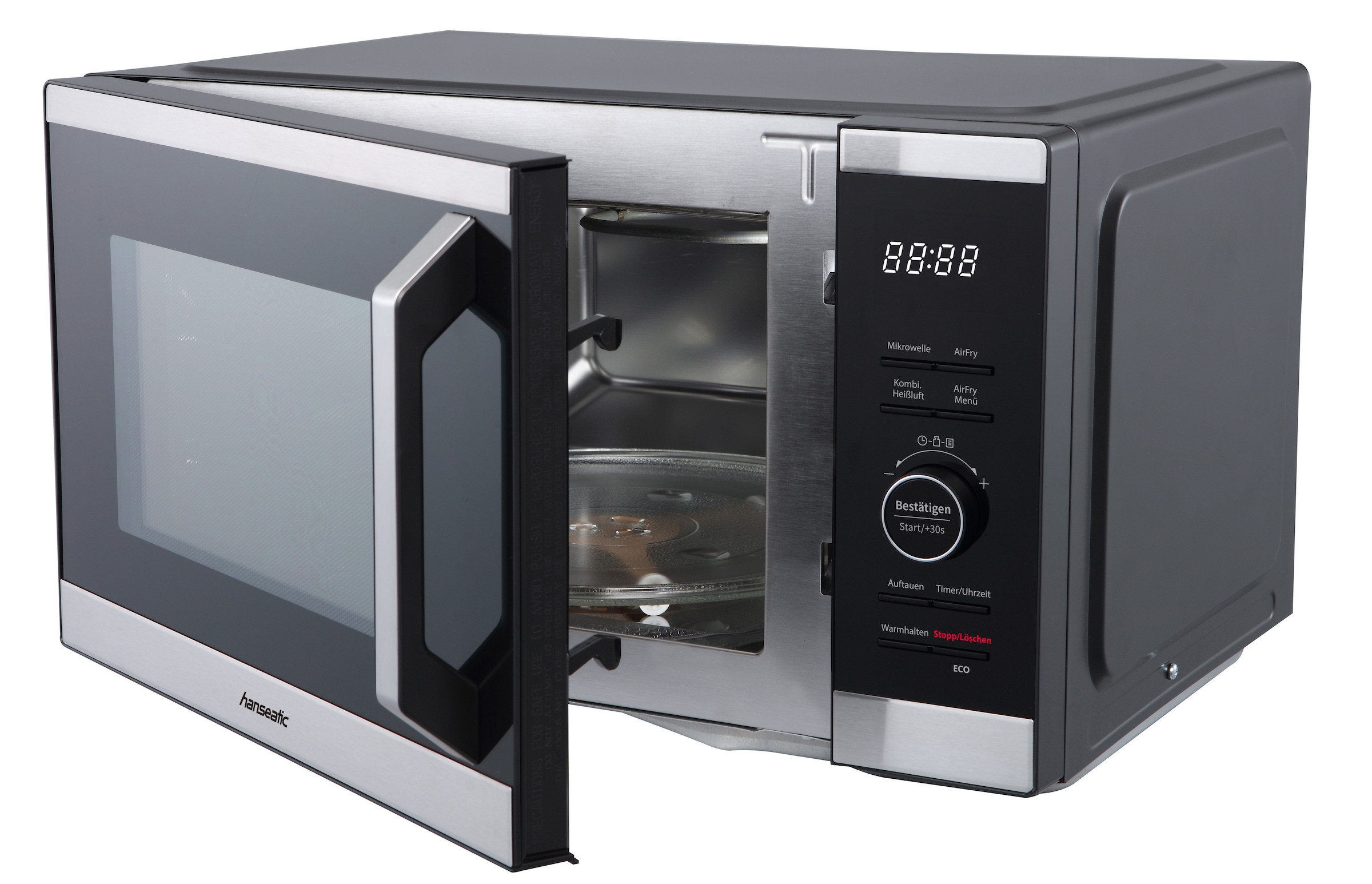 Hanseatic Mikrowelle »HM26SB3M«, Mikrowelle-Heißluft-Umluft, 1400 W, 3 in 1: Mikrowelle, Umluft und Heißluft, inkl. Grillkorb + Grillplatte