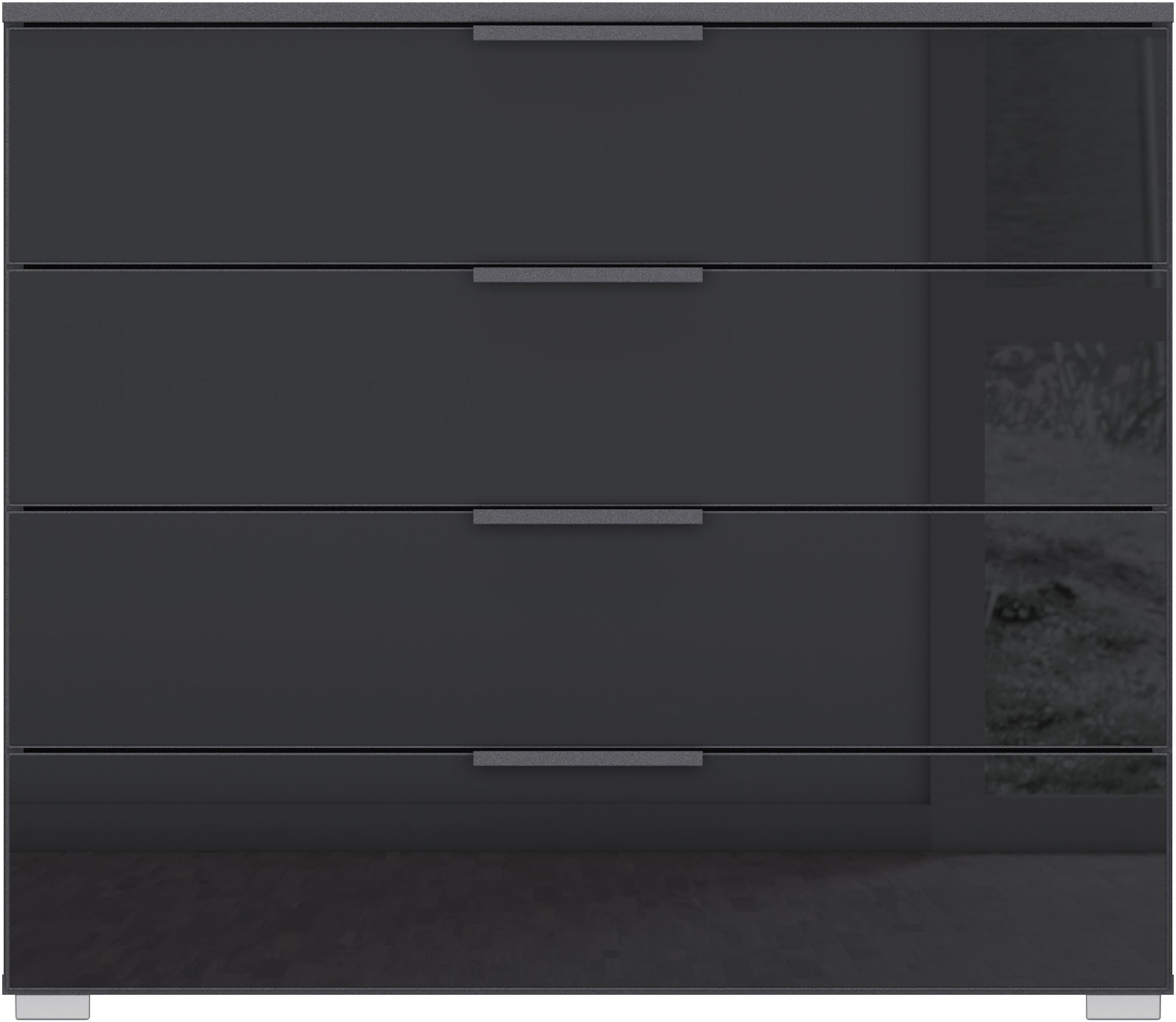 rauch Schubkastenkommode »Sideboard Kommode Schubkastenkommode KOLUNA mit Glasfront«, (Breite 80 cm), vier große und geräumige Schubladen mit viel Stauraum MADE IN GERMANY