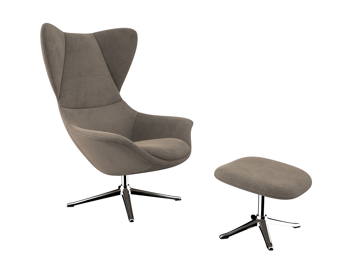 FLEXLUX Ohrensessel »Stilo Relaxsessel, TV-Sessel«, Solitär, Stil-Ikone, drehbar, Fuß Aluminium