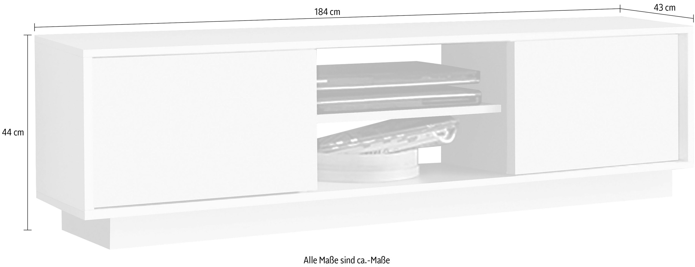 INOSIGN Lowboard »Ice«, Breite 139 und 184 cm, grifflos