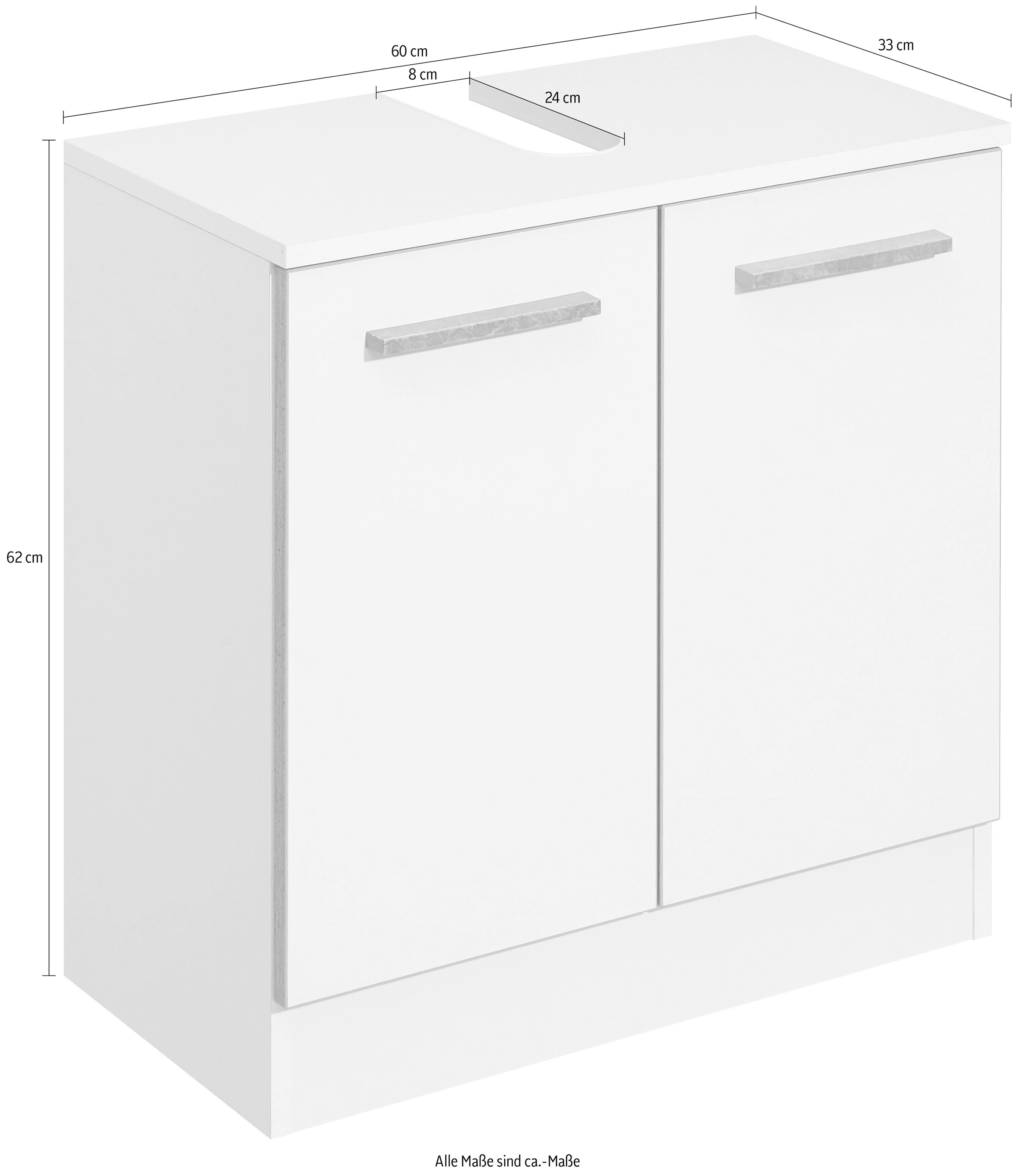 PELIPAL Waschbeckenunterschrank »Quickset 953«, Breite cm, online und Jahren | kaufen Sockel Badschrank Siphonausschnitt 60 mit mit Garantie 3 XXL