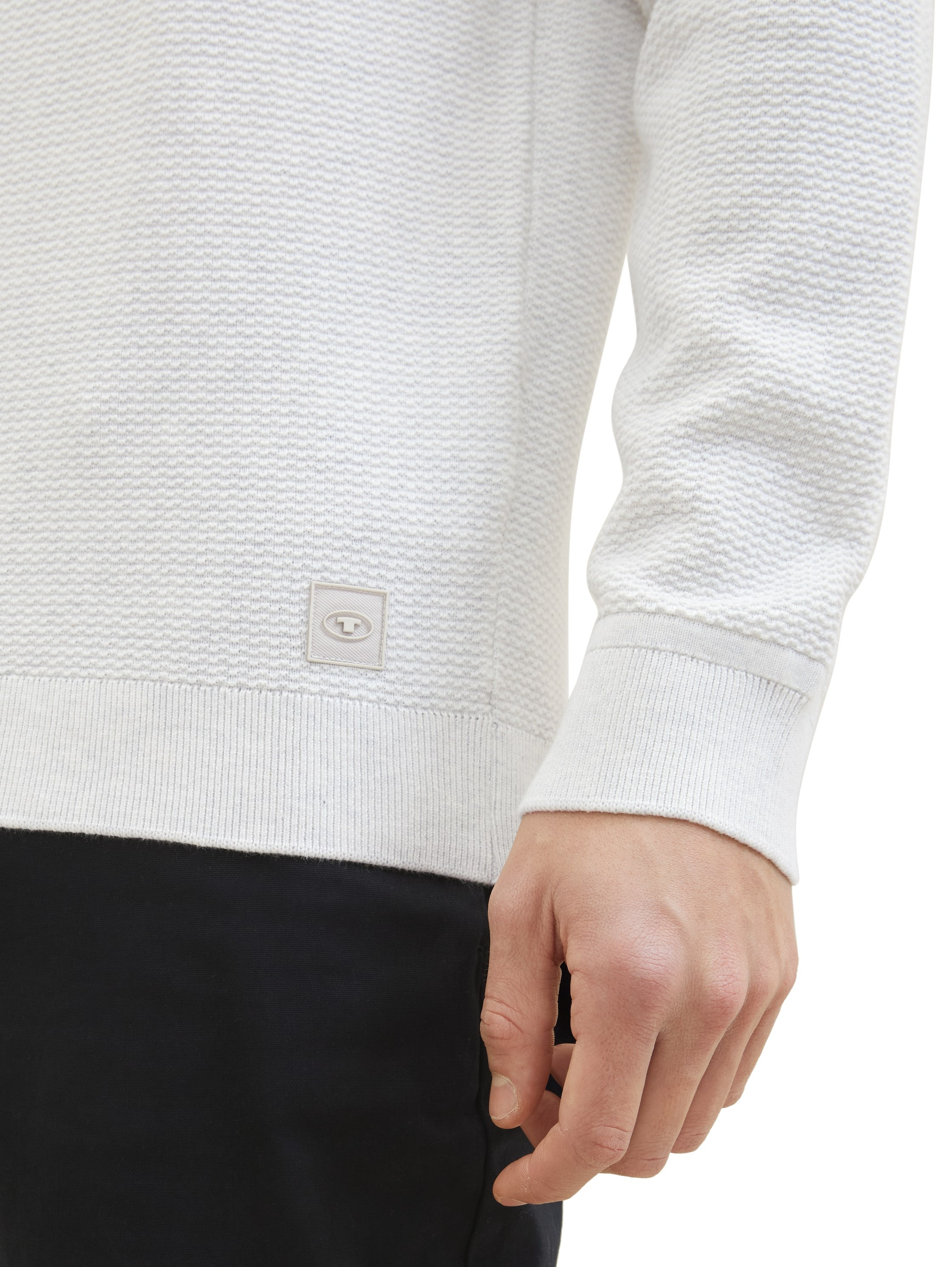 TOM TAILOR Strickpullover, mit Logo-Badge an der Seite