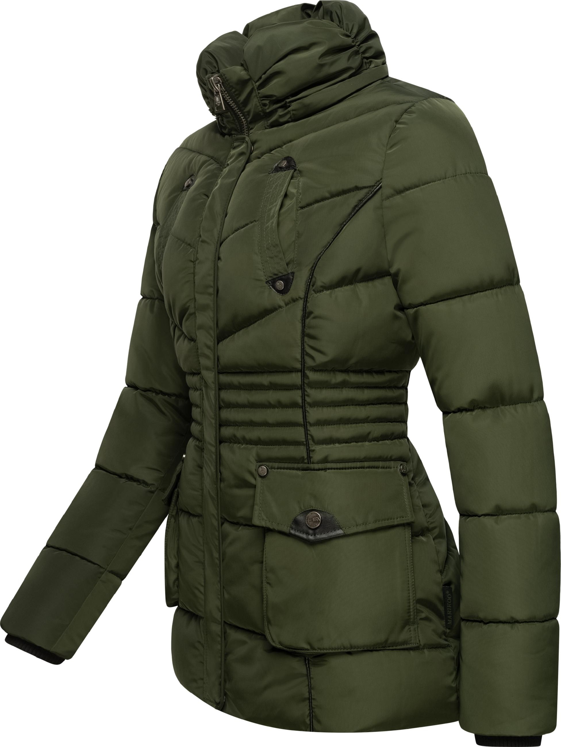Marikoo Steppjacke »Steppjacke Vanilla«, mit Kapuze, edle Winterjacke m. Kunstfellkapuze