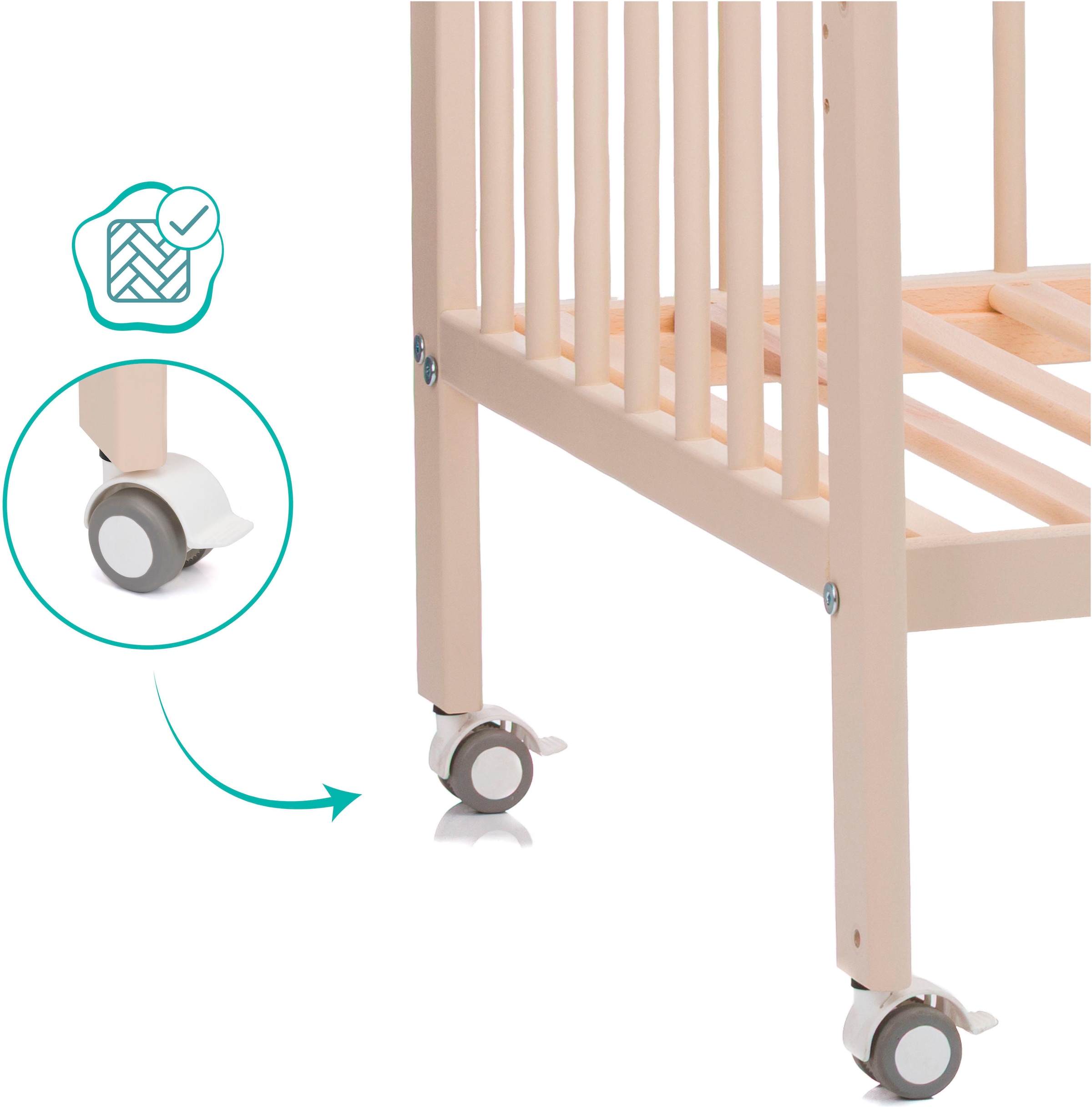 Fillikid Beistellbett »Nena«, inkl. Matratze; Made in Europe