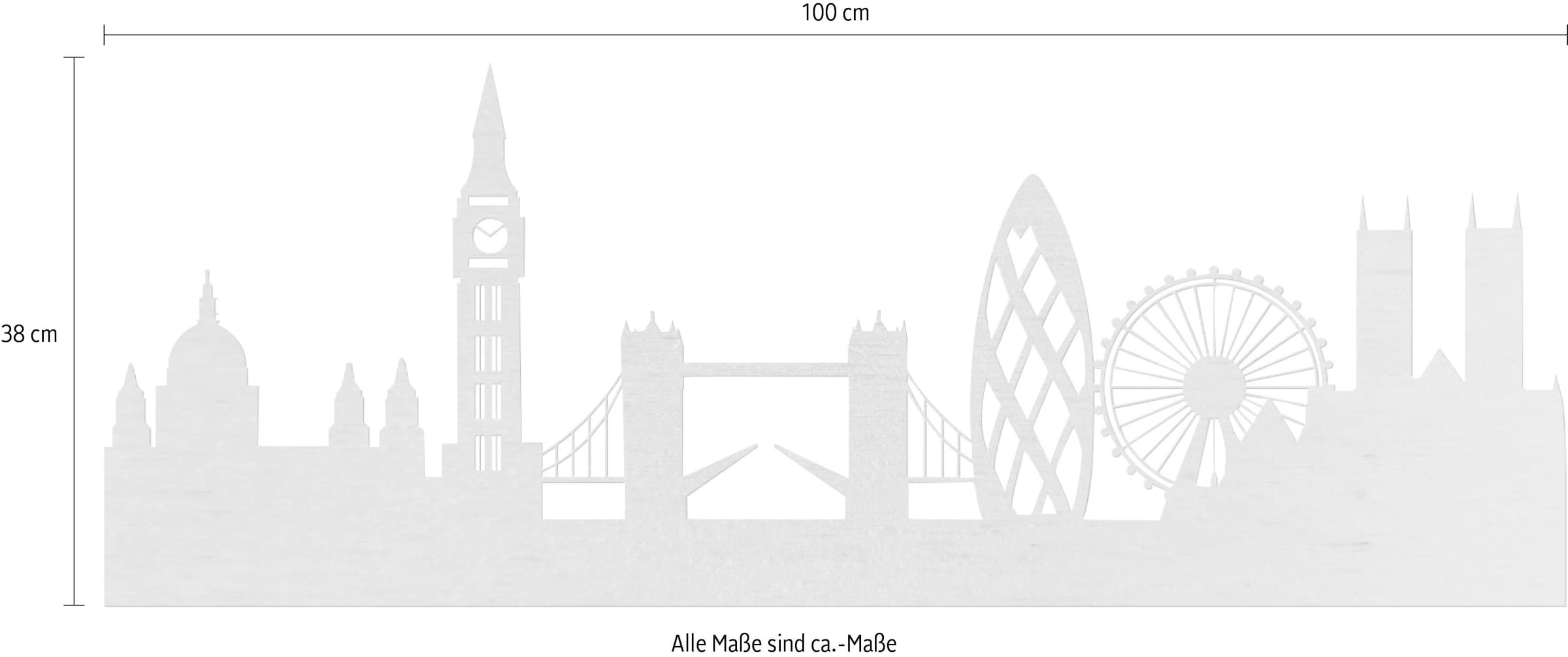 Wall-Art Wanddekoobjekt »Pappel - Furnier kaufen Skyline bequem London«