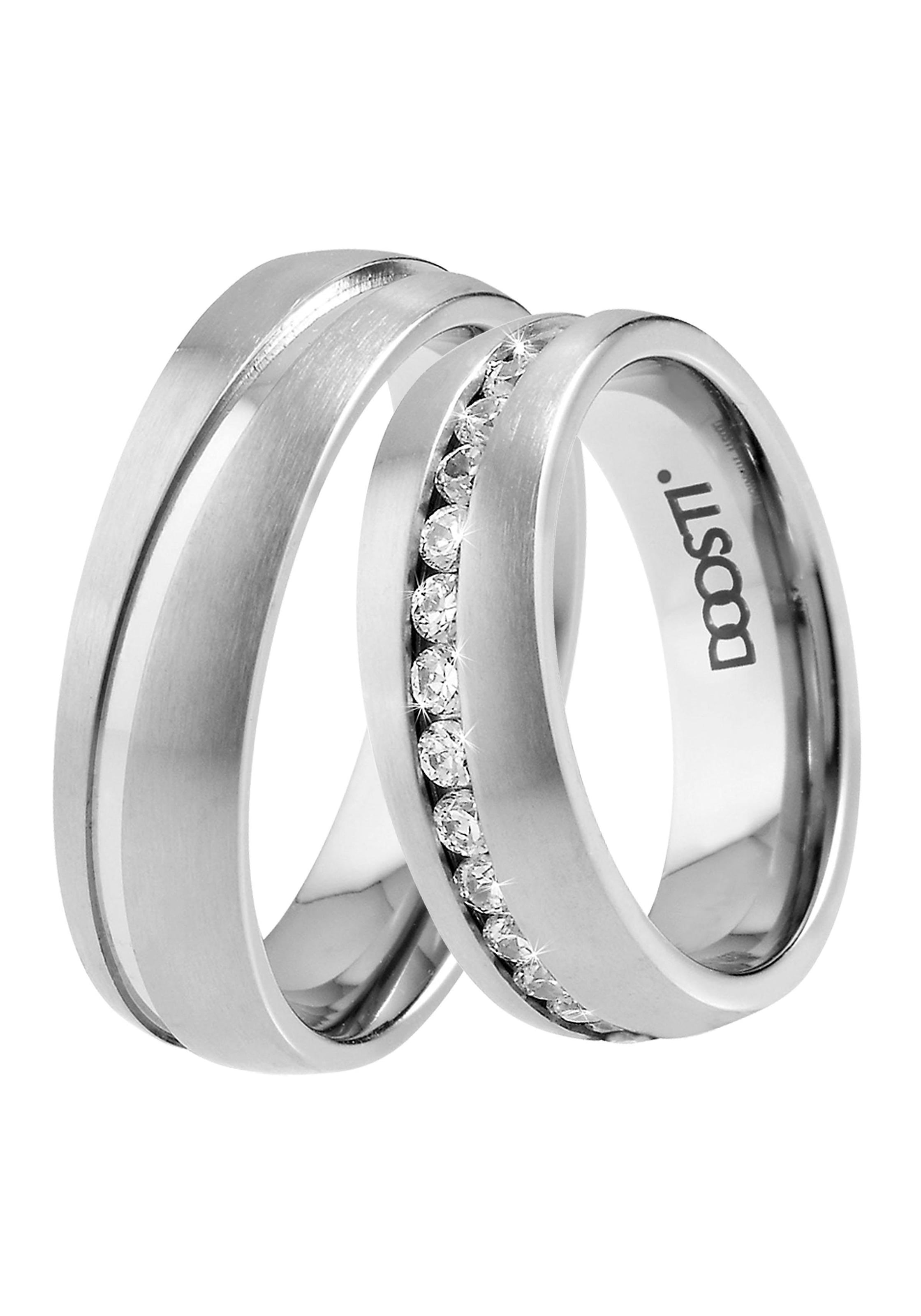 DOOSTI Trauring »Schmuck Geschenk TITAN Trauring Ehering Partnerring LIEBE«, Made in Germany - wahlweise mit oder ohne Zirkonia