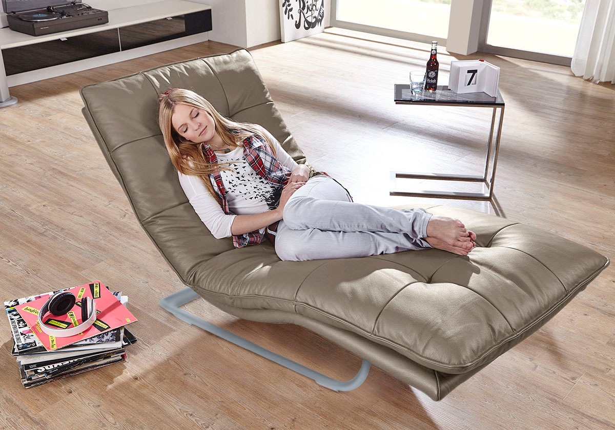 W.SCHILLIG Relaxliege »daily dreams«, in Waffelkissen-Optik, wahlweise mit Motor, silber matt, in 2 Breiten