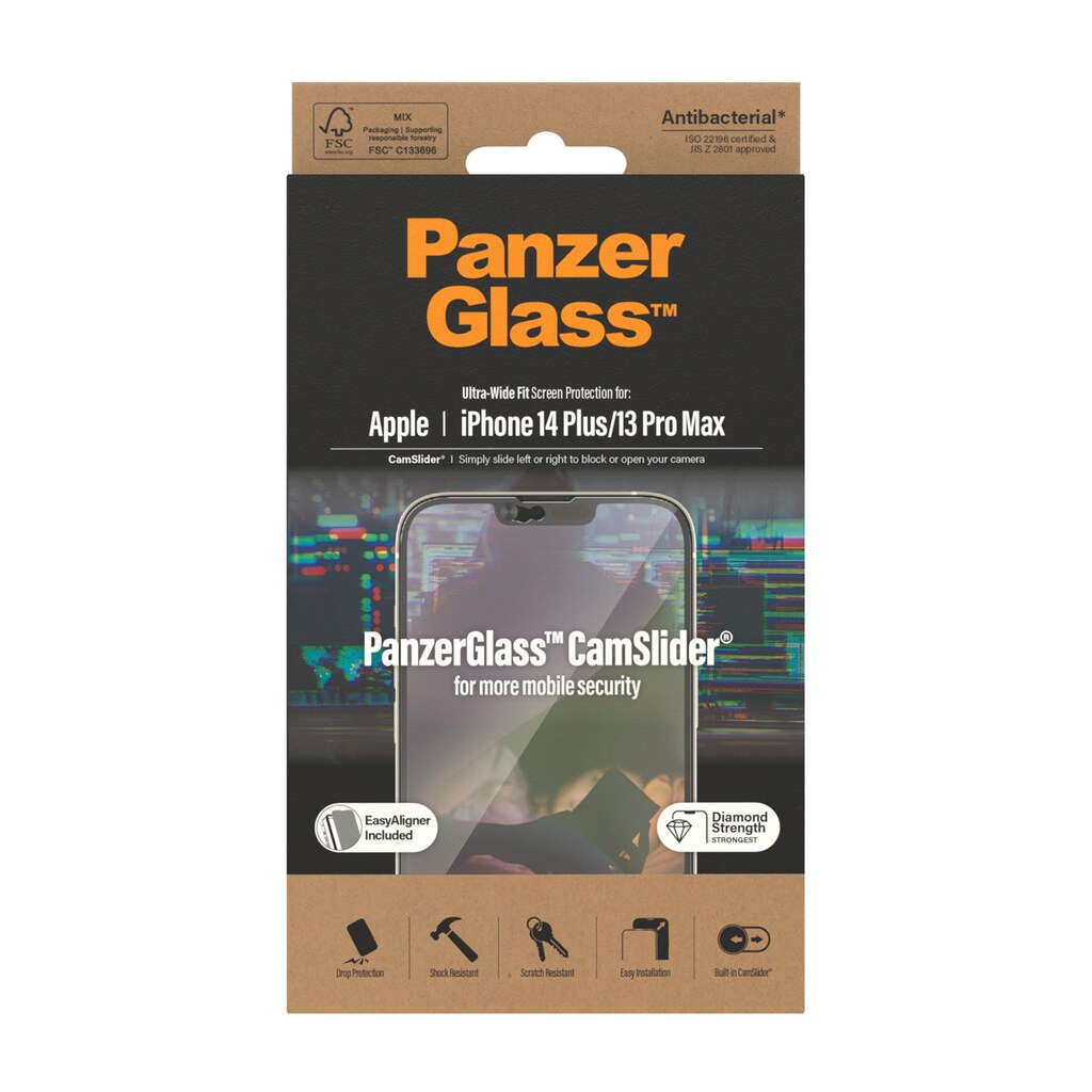 PanzerGlass Displayschutzglas »Ultrawide CamsliderAB - iPhone 14 Plus/13ProMax«, für iPhone 14 Plus