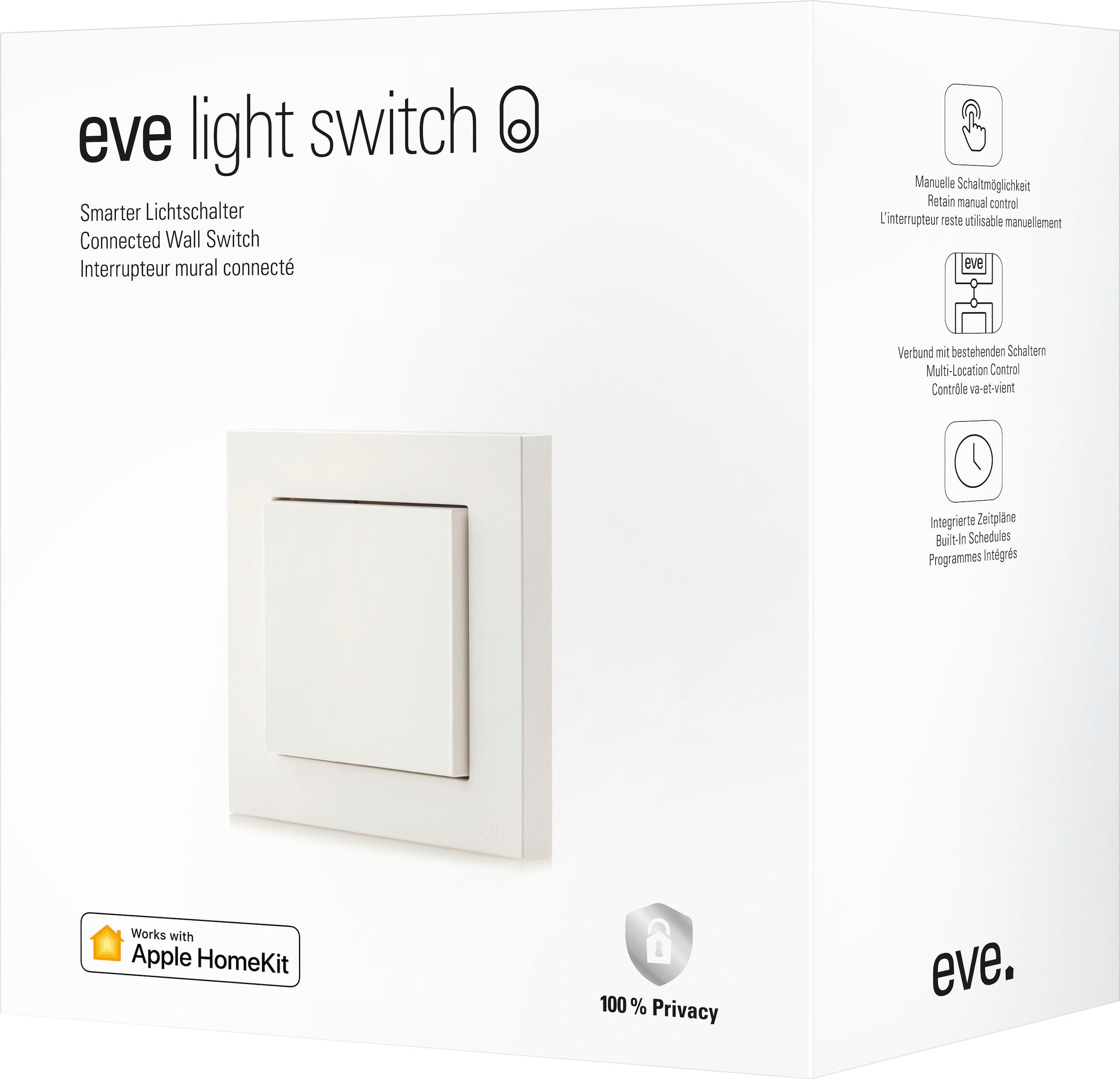 EVE Schalter »Light Switch (HomeKit) 2er Pack« Packung, 2 Stk. tlg.