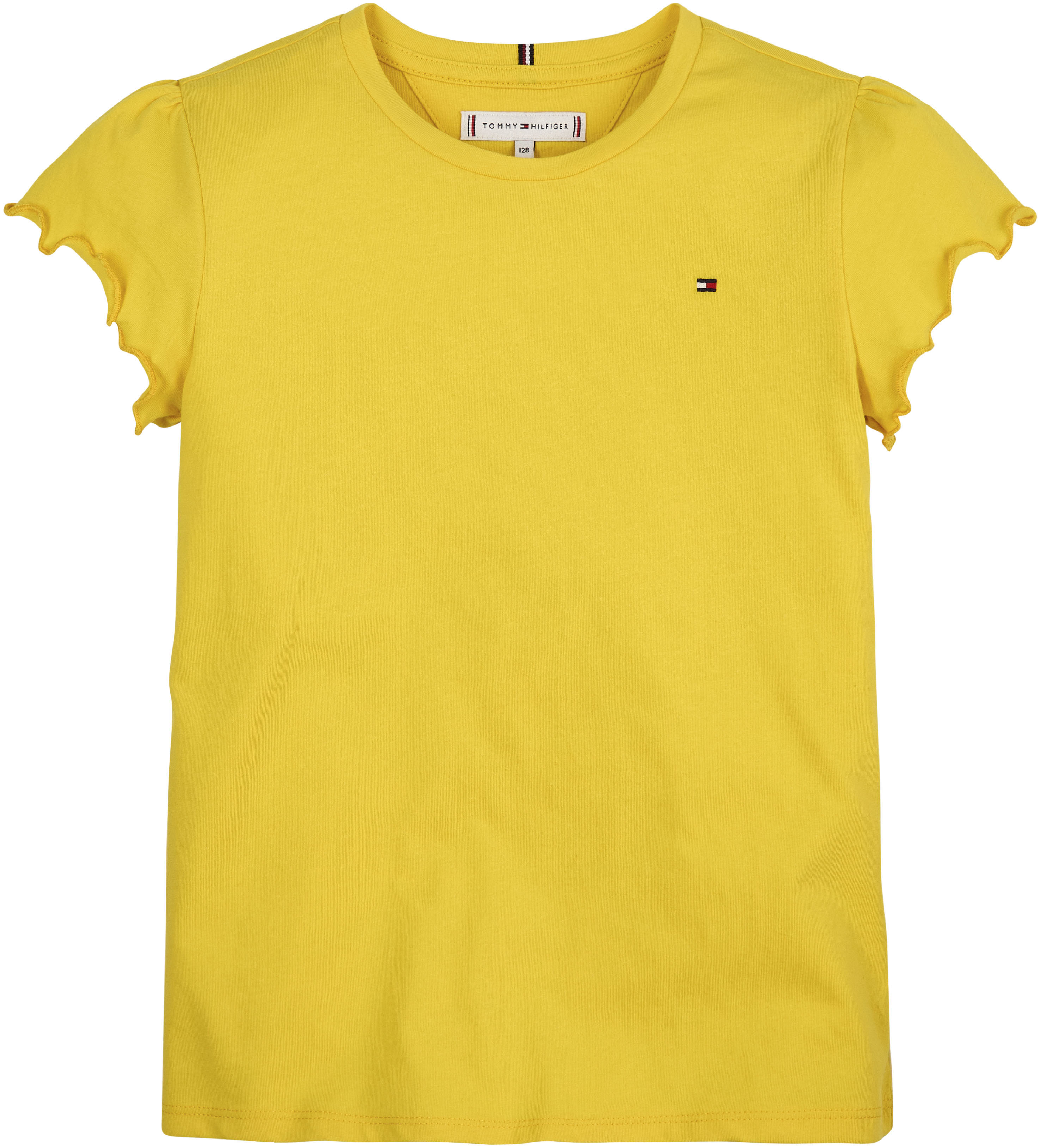 Tommy Hilfiger T-Shirt »ESSENTIAL Junior MiniMe,mit Kids TOP S/S«, SLEEVE dezentem Label RUFFLE ♕ bei Kinder