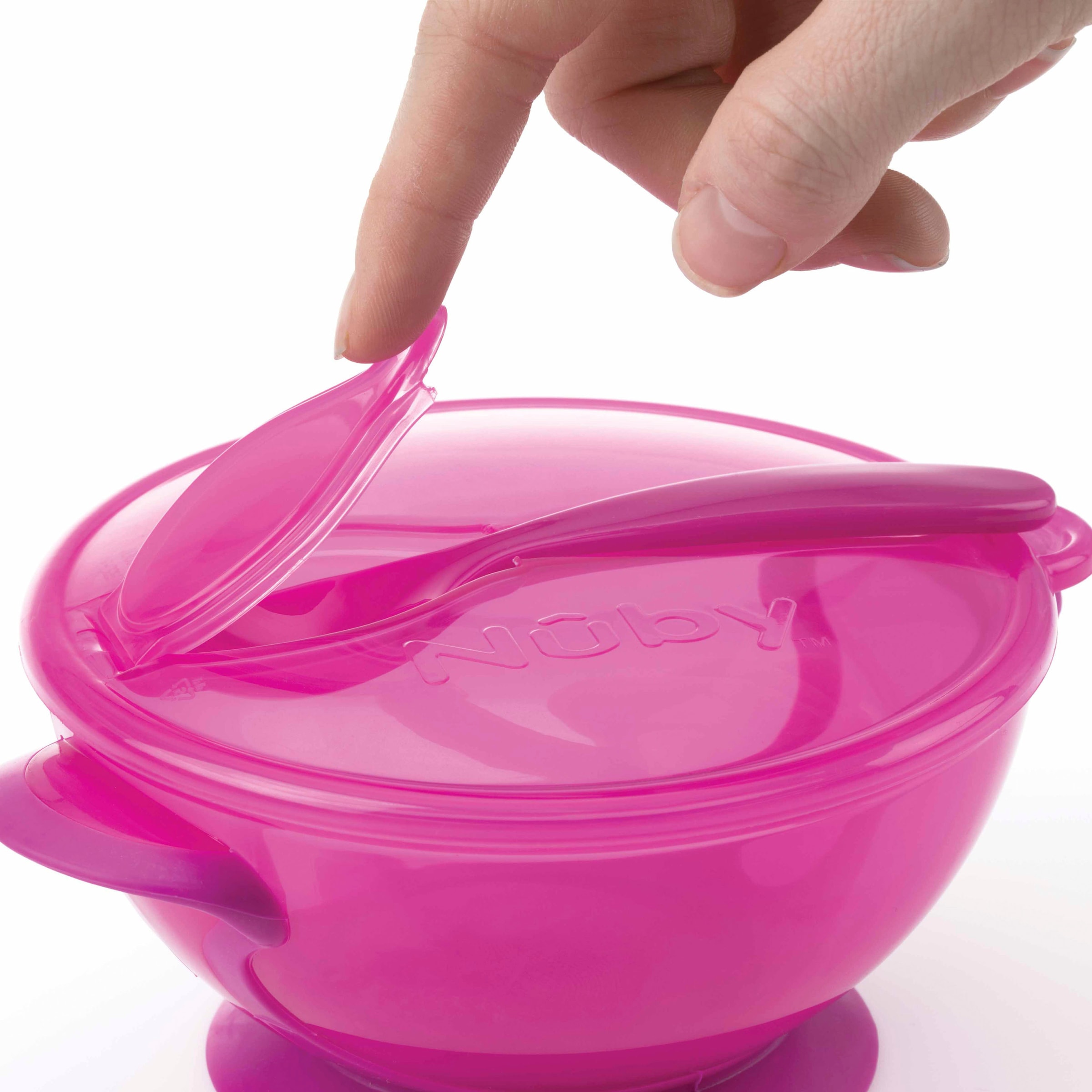 Nuby Esslernschale »Breischale mit Saugfuss, pink«, aus Polypropylen, inklusive Löffel